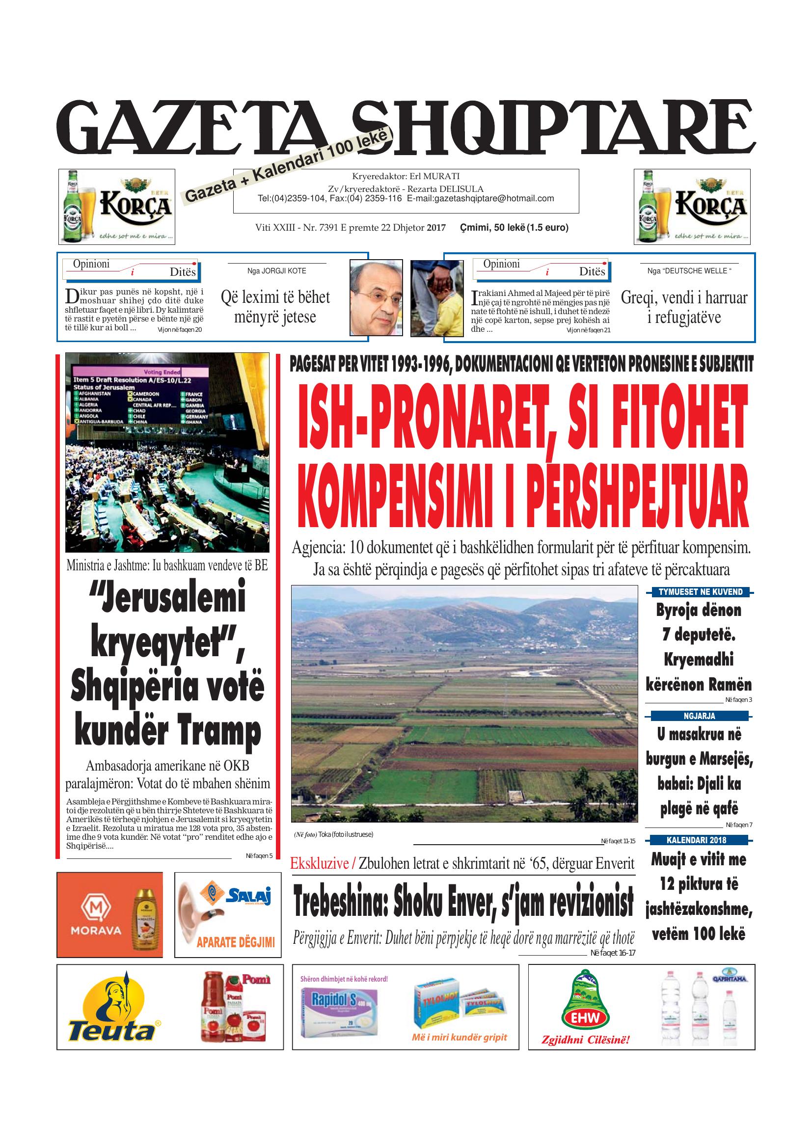 Gazeta Shqiptare 2017-12-22