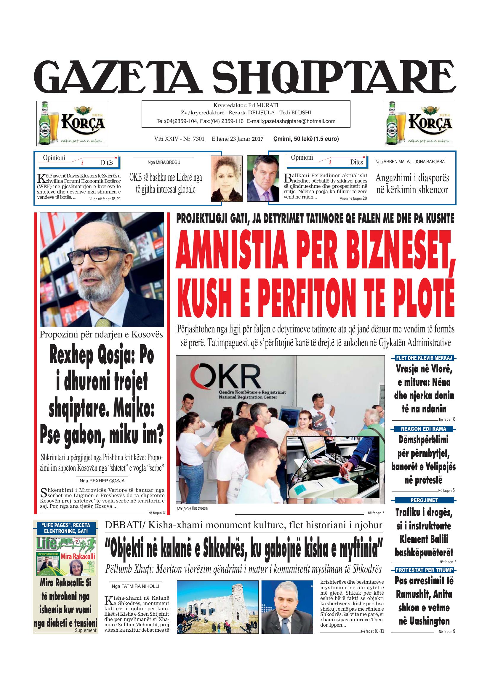 Gazeta Shqiptare 2017-01-23