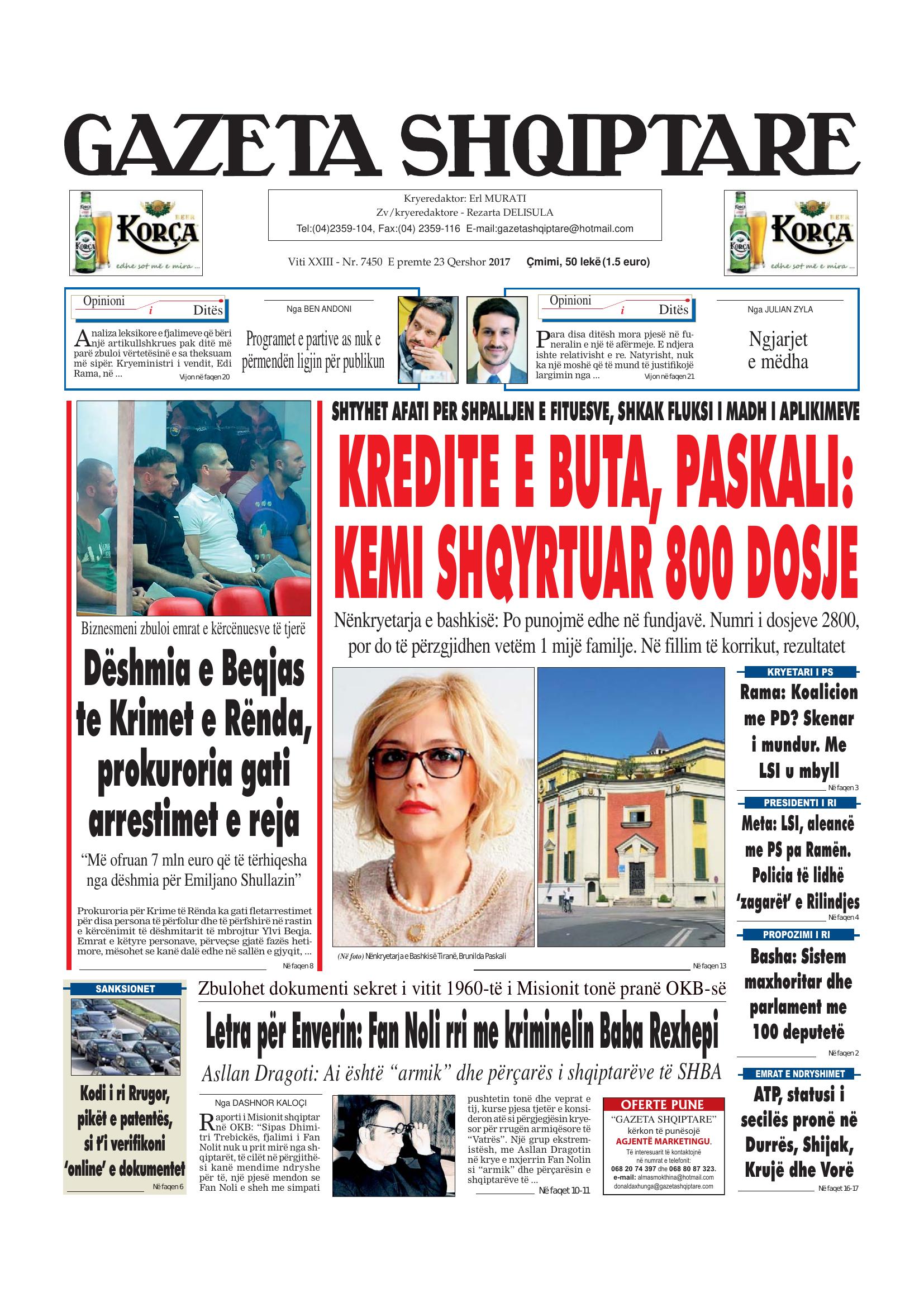Gazeta Shqiptare 2017-06-23