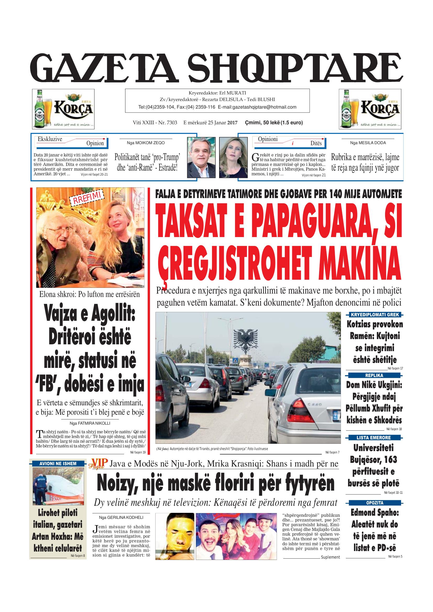 Gazeta Shqiptare 2017-01-25