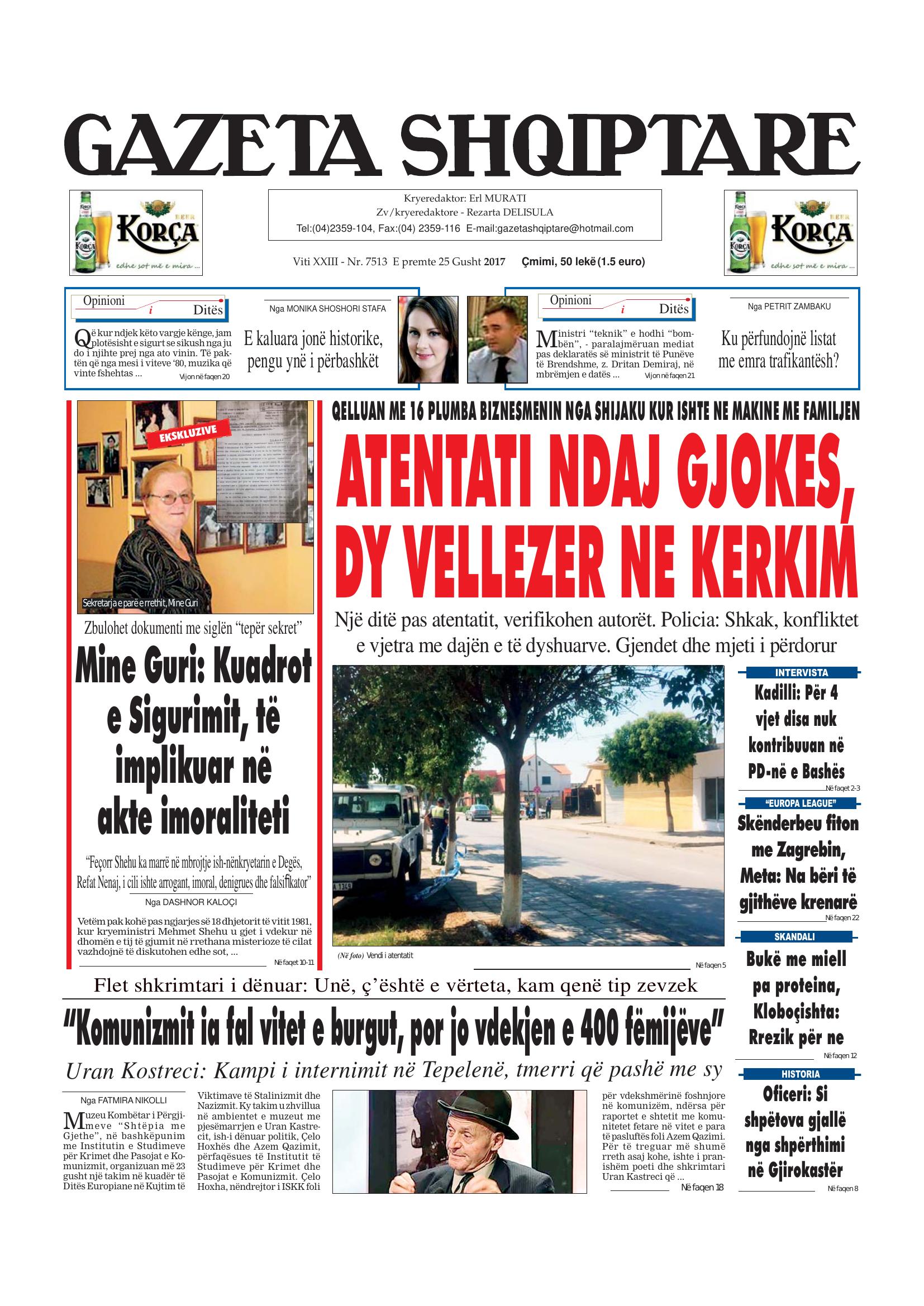 Gazeta Shqiptare 2017-08-25