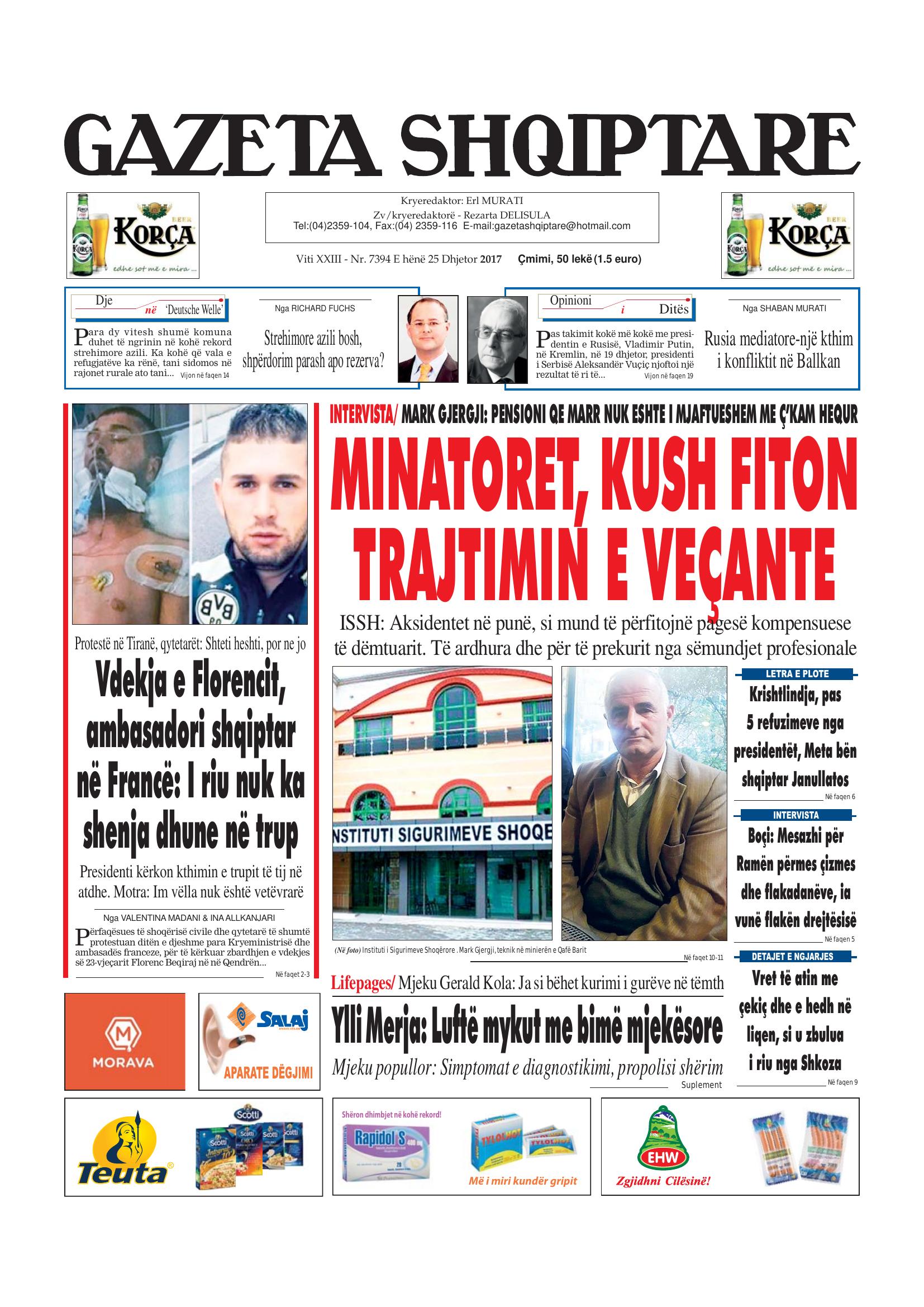 Gazeta Shqiptare 2017-12-25