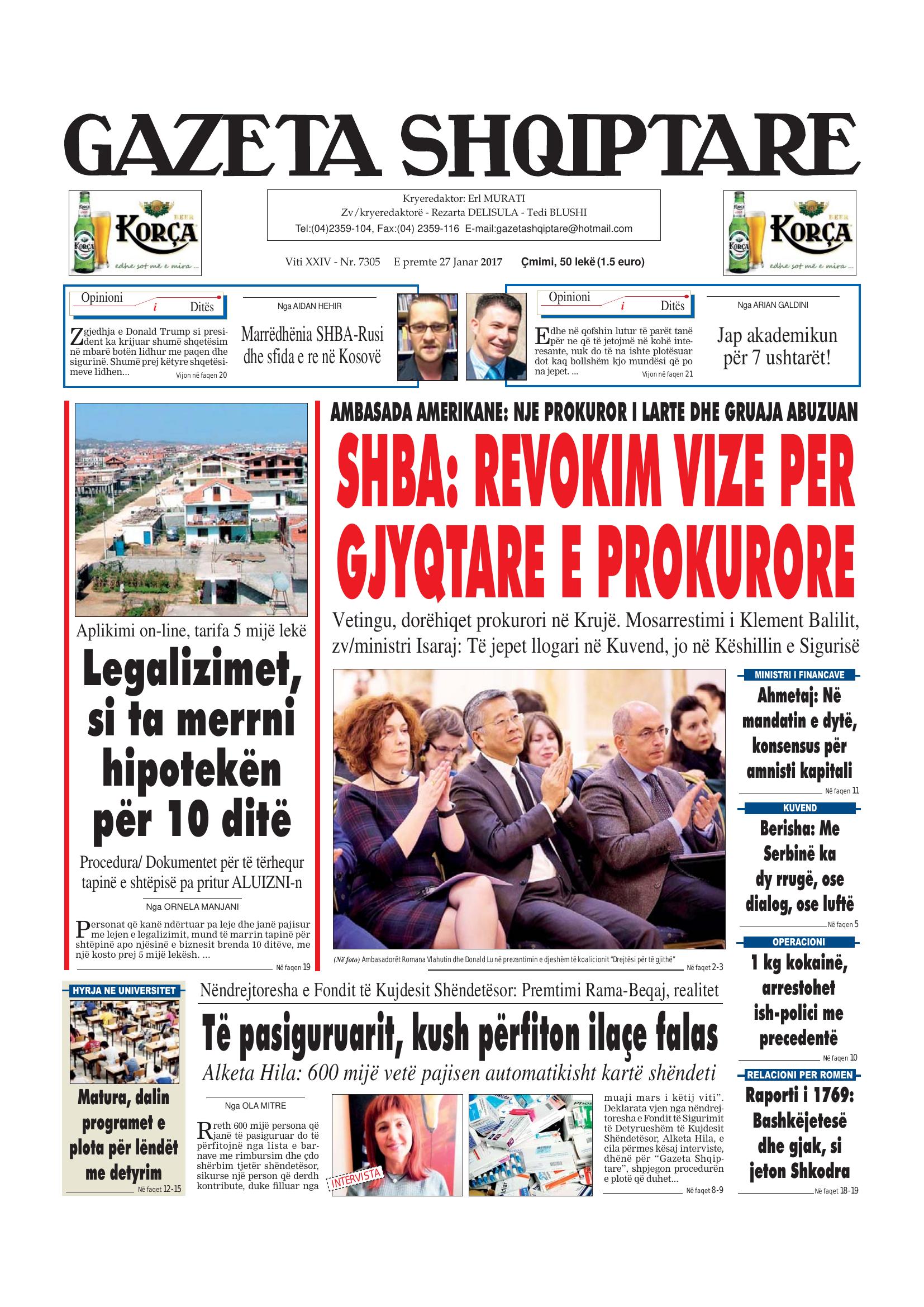 Gazeta Shqiptare 2017-01-27