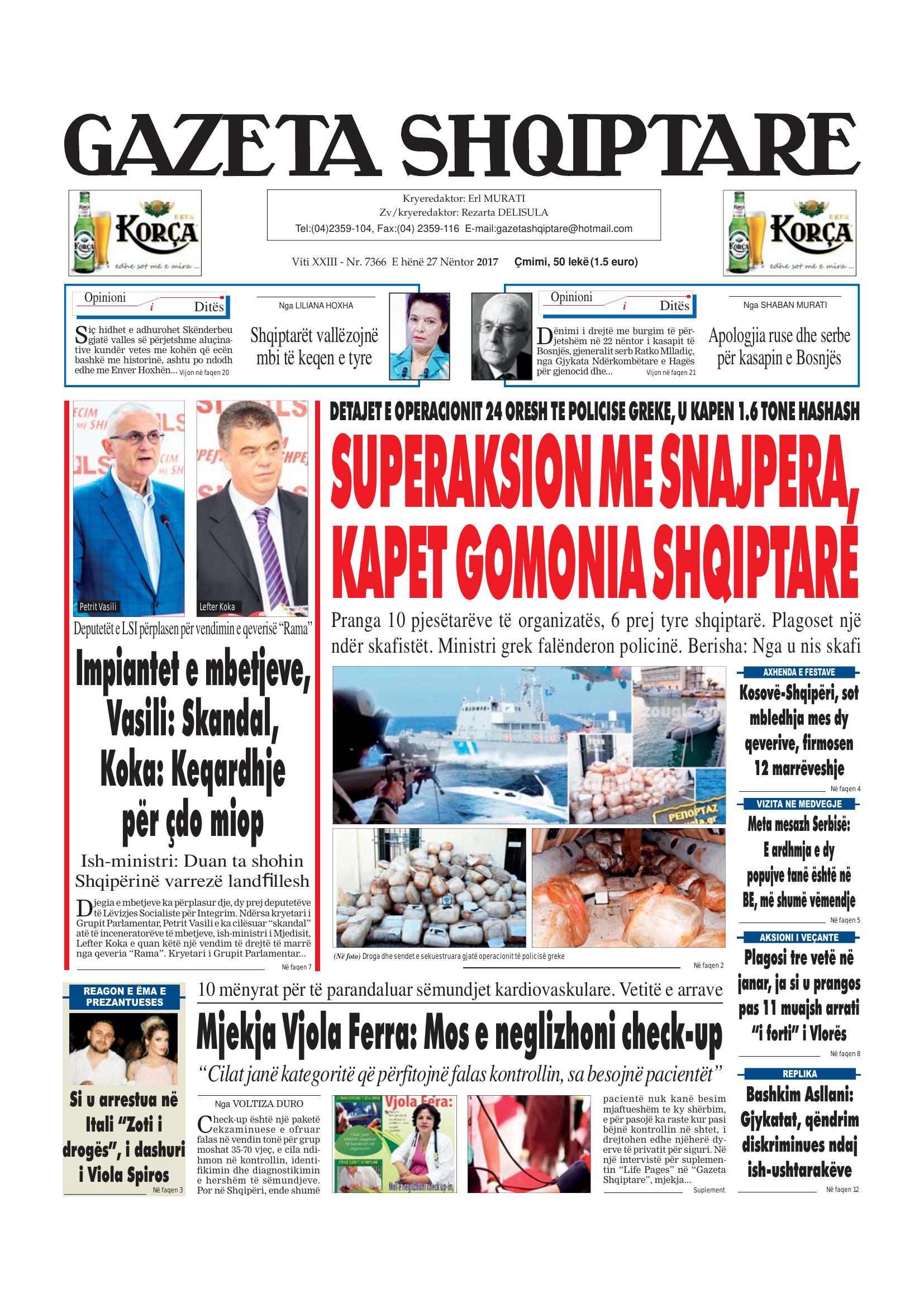 Gazeta Shqiptare 2017-11-27