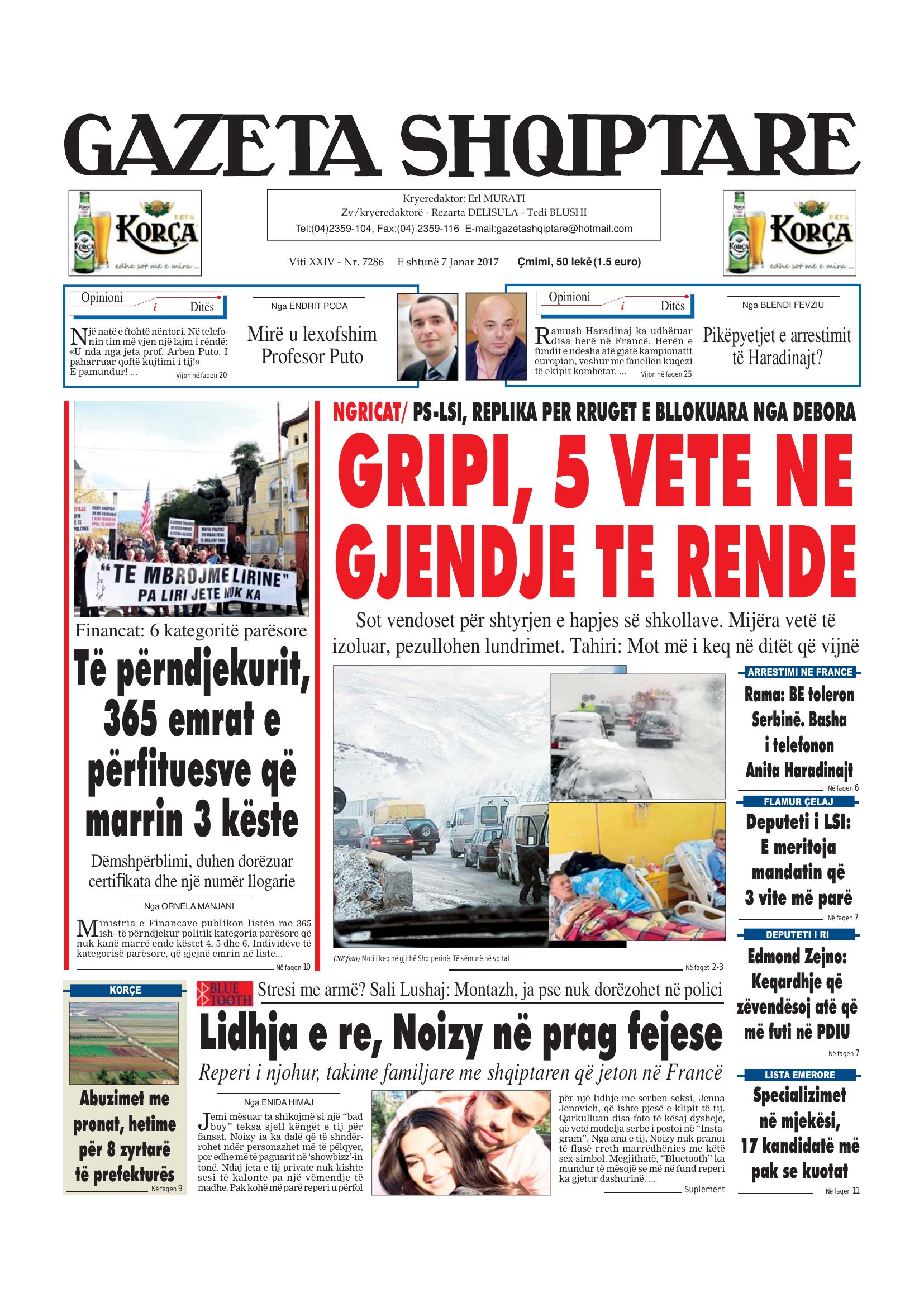 Gazeta Shqiptare 2017-01-07