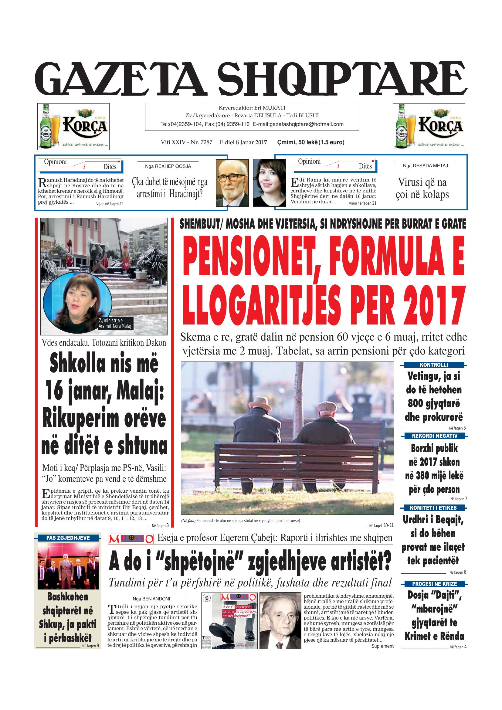 Gazeta Shqiptare 2017-01-08