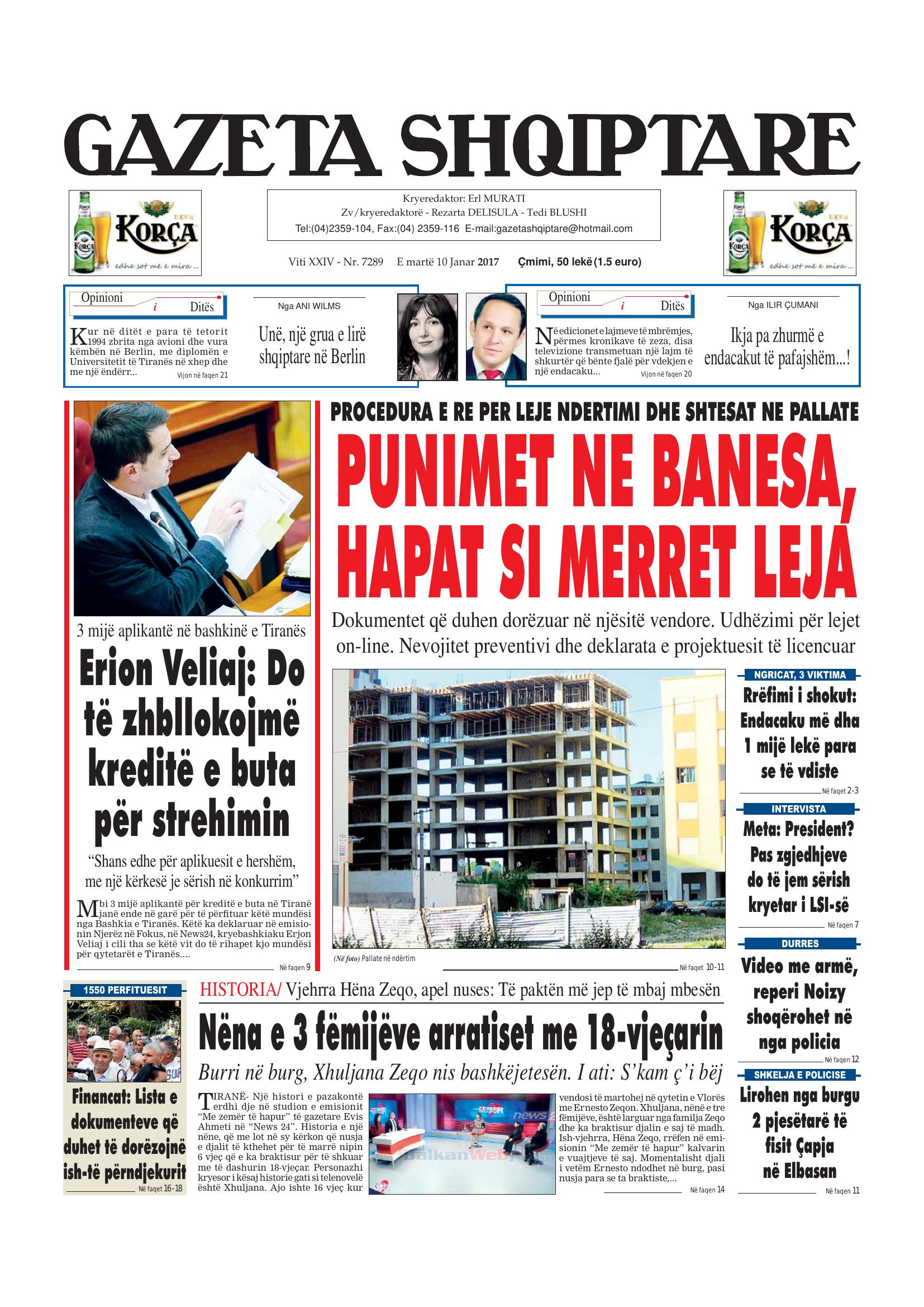 Gazeta Shqiptare 2017-01-10