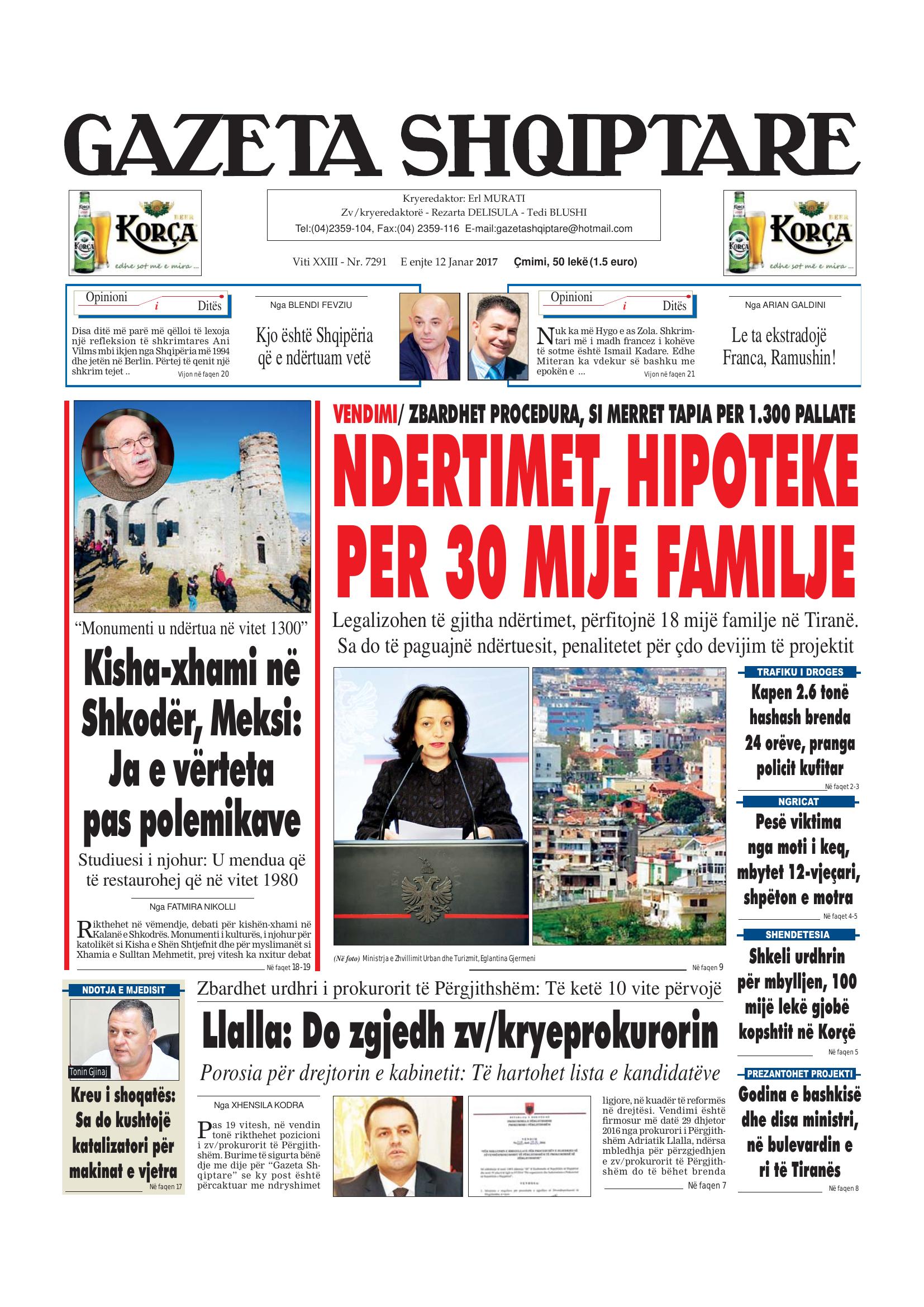 Gazeta Shqiptare 2017-01-12