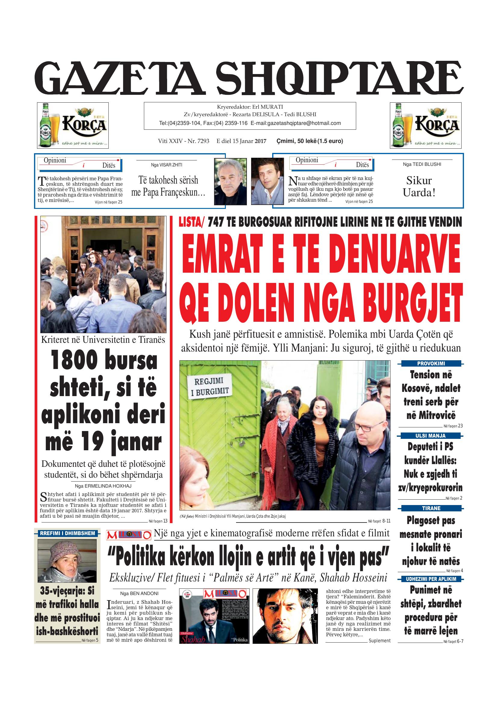 Gazeta Shqiptare 2017-01-15