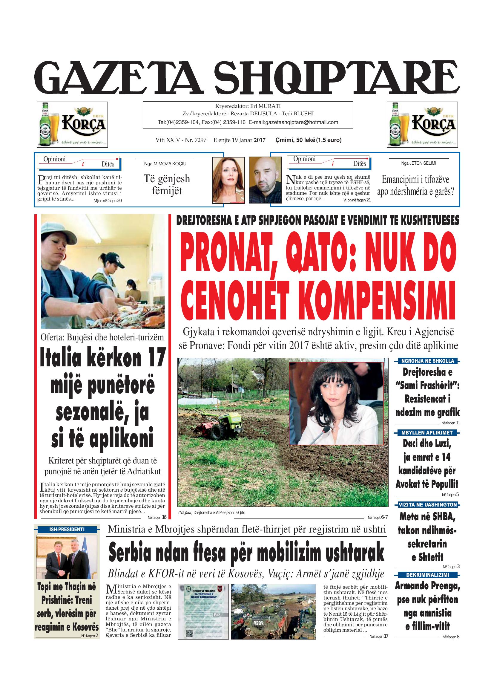 Gazeta Shqiptare 2017-01-19