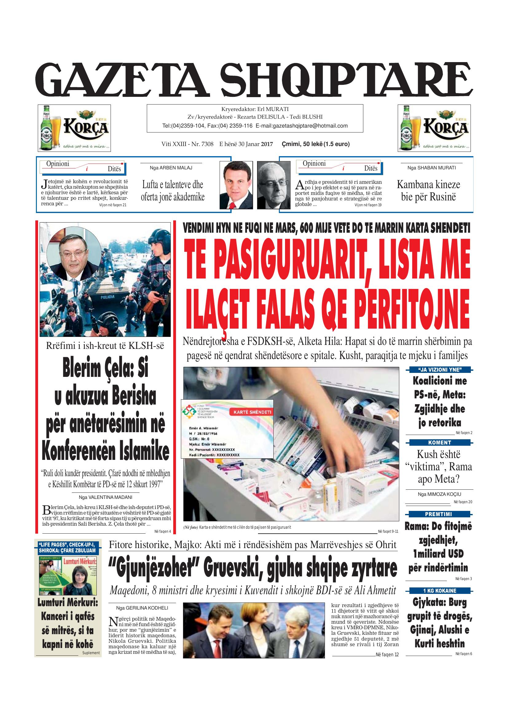 Gazeta Shqiptare 2017-01-30