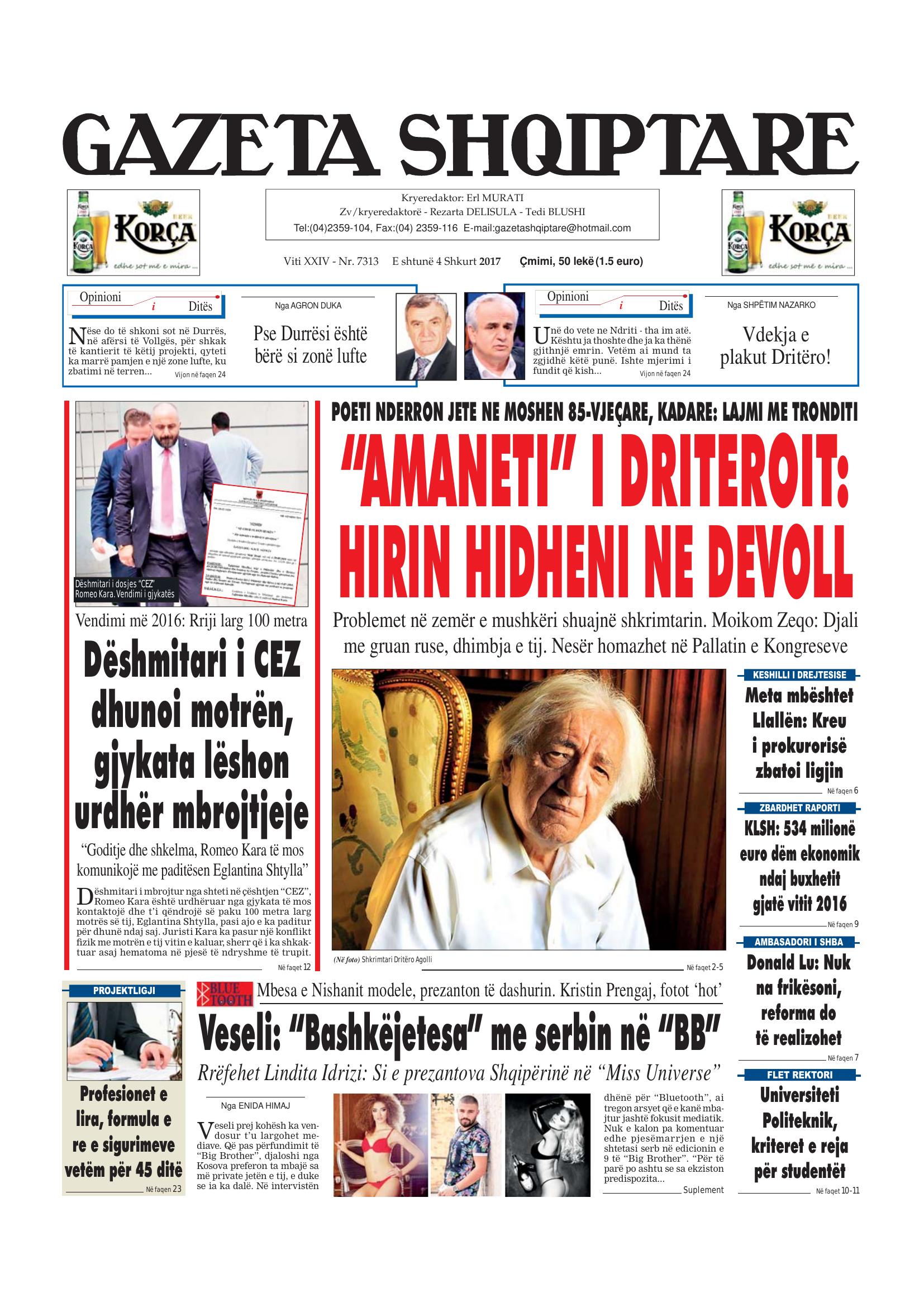 Gazeta Shqiptare 2017-02-04