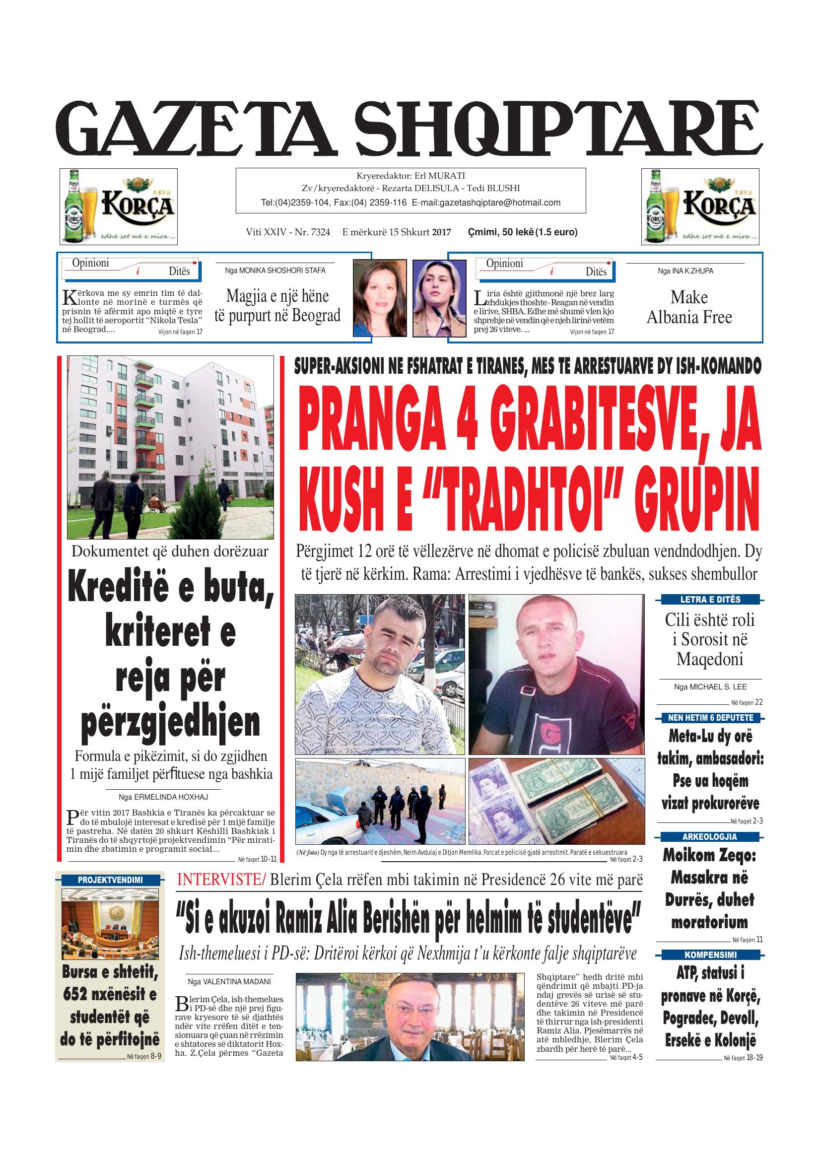 Gazeta Shqiptare 2017-02-15