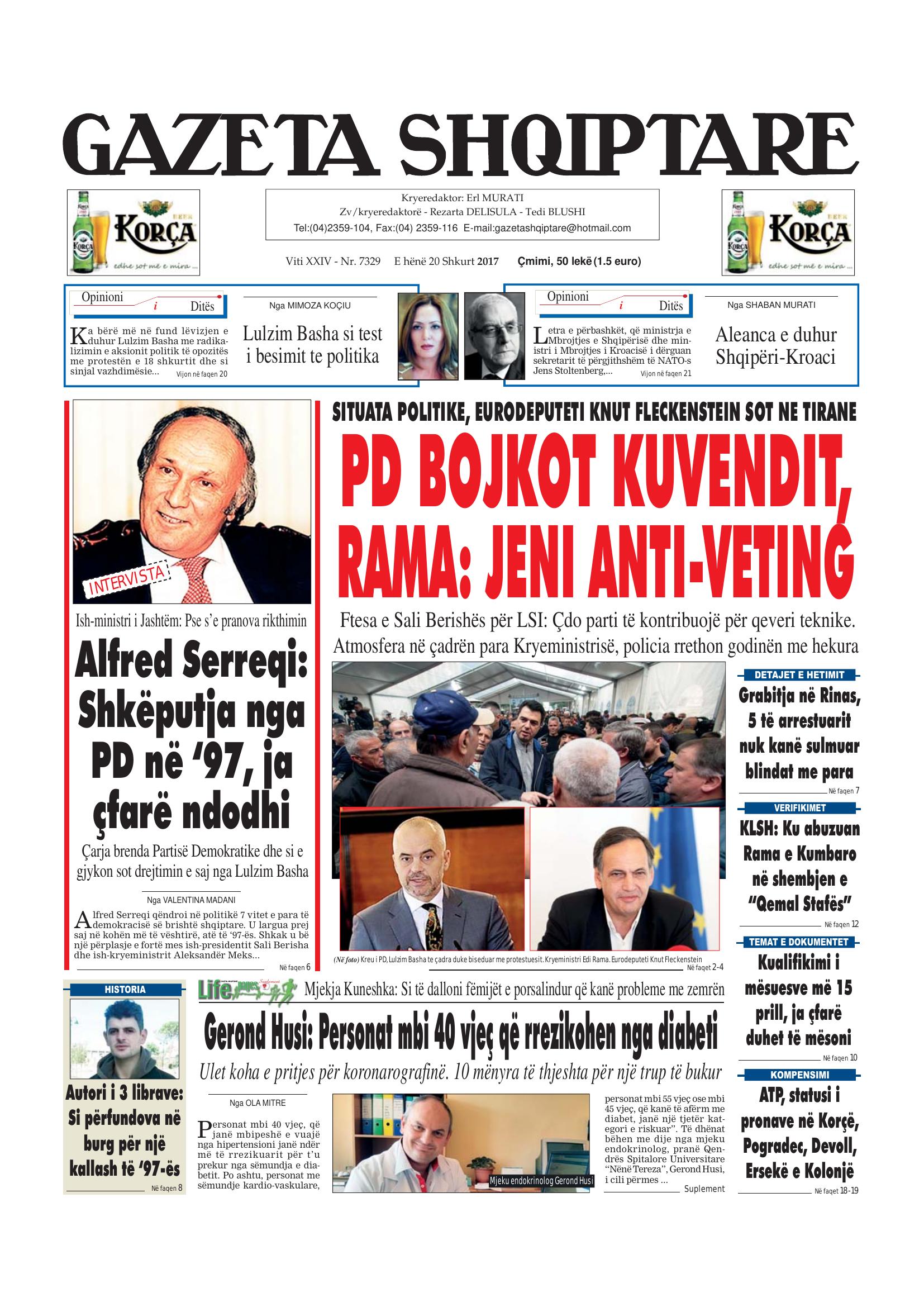 Gazeta Shqiptare 2017-02-20