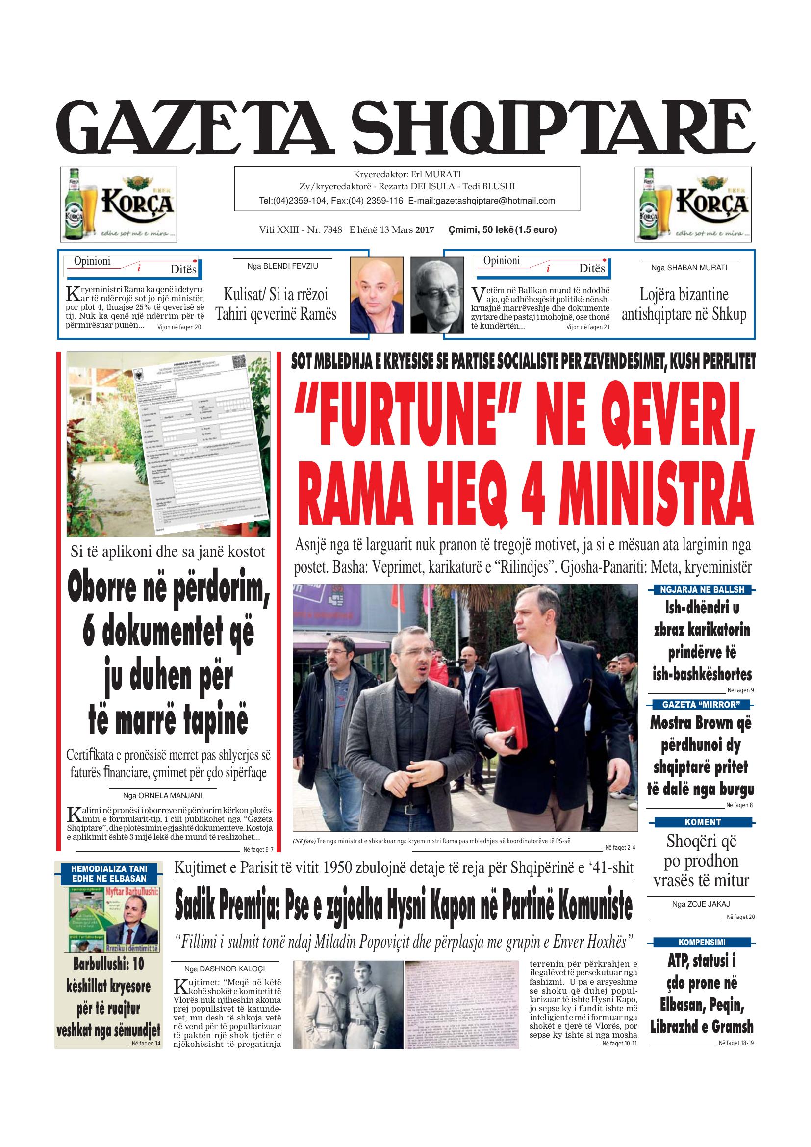Gazeta Shqiptare 2017-03-13