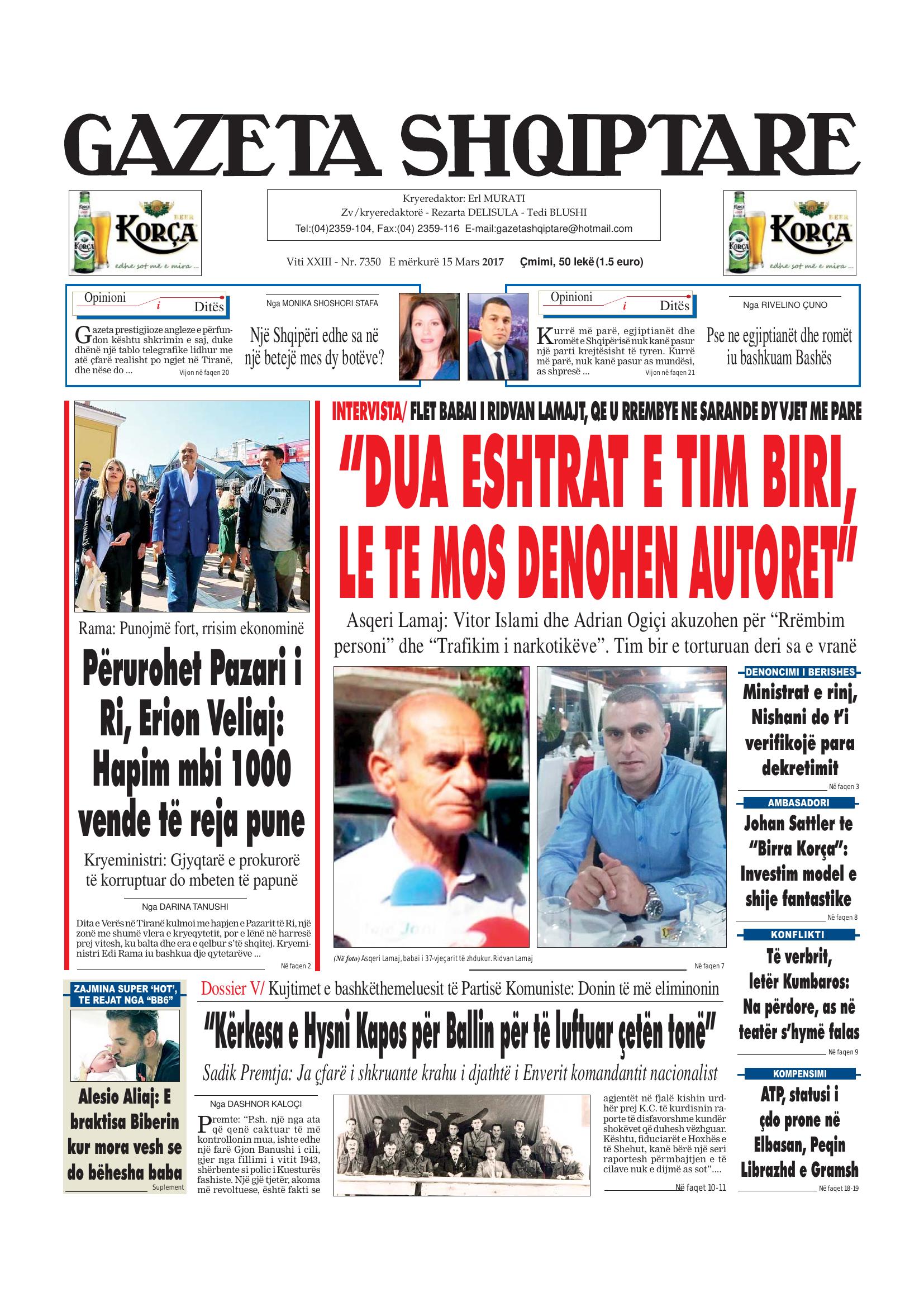 Gazeta Shqiptare 2017-03-15
