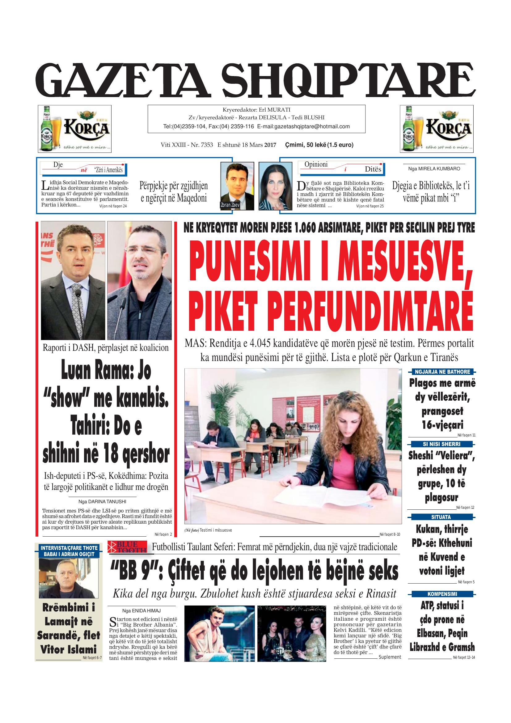 Gazeta Shqiptare 2017-03-18