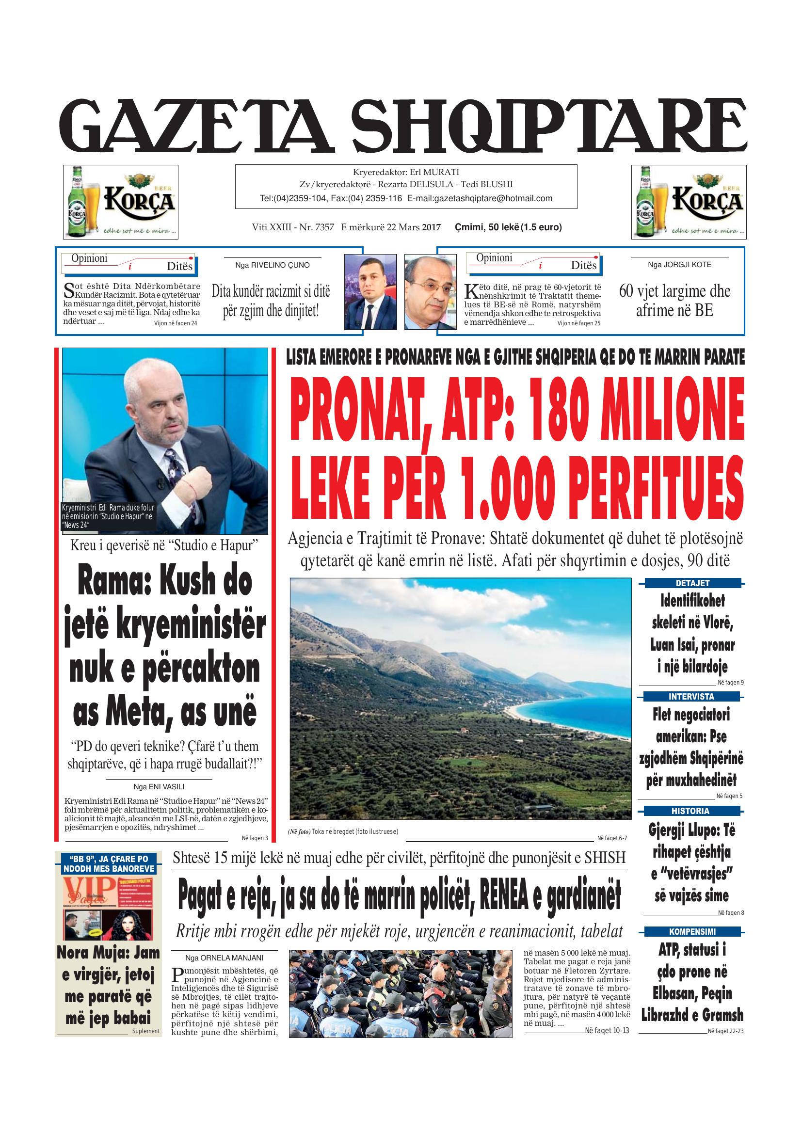 Gazeta Shqiptare 2017-03-22