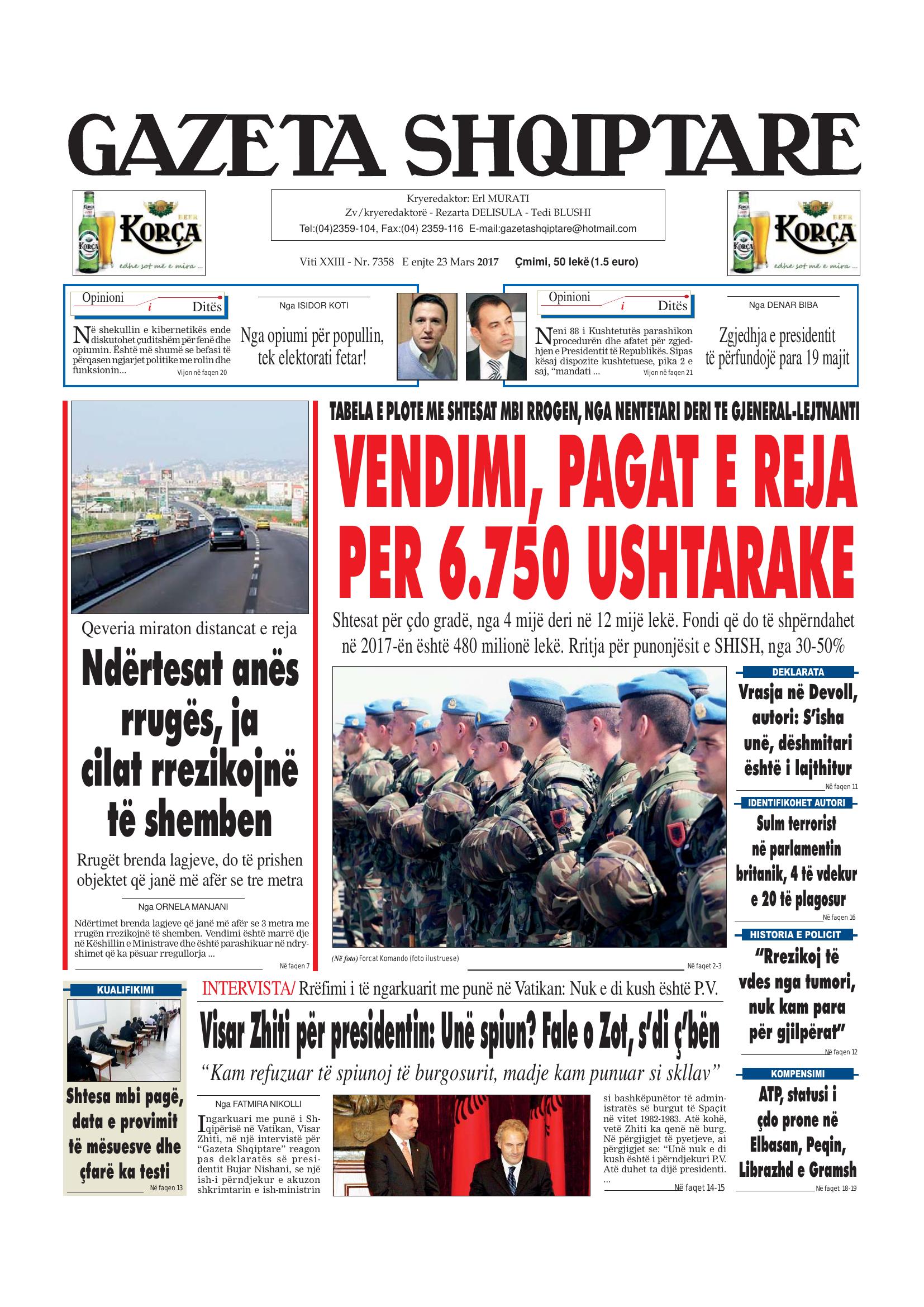 Gazeta Shqiptare 2017-03-23