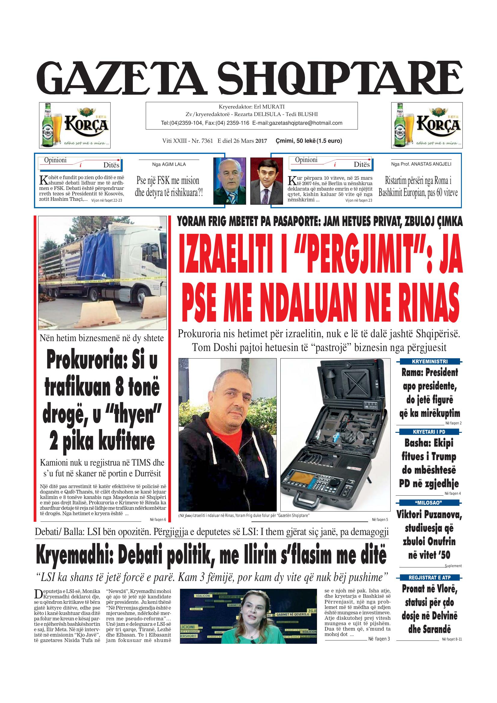 Gazeta Shqiptare 2017-03-26