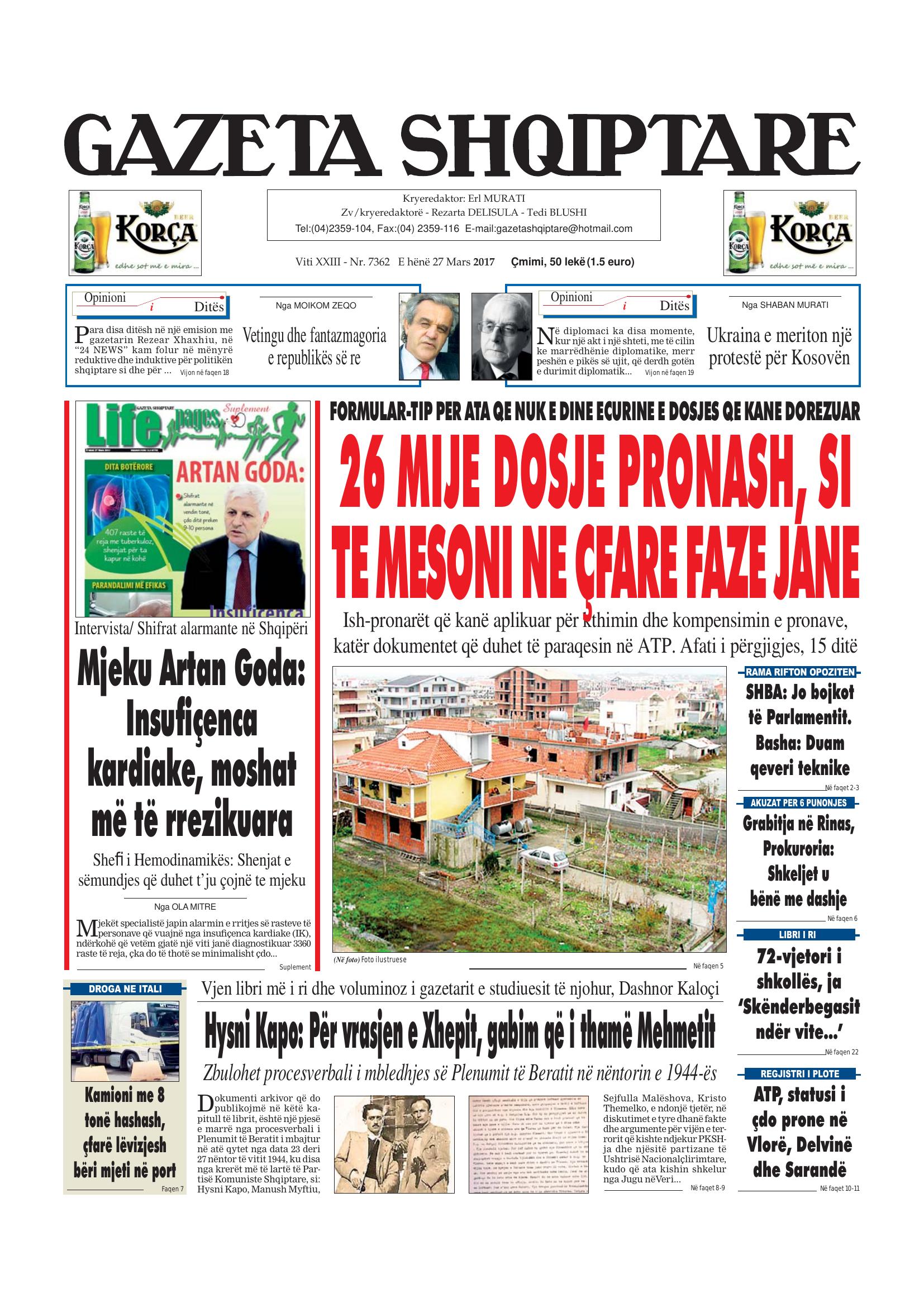Gazeta Shqiptare 2017-03-27