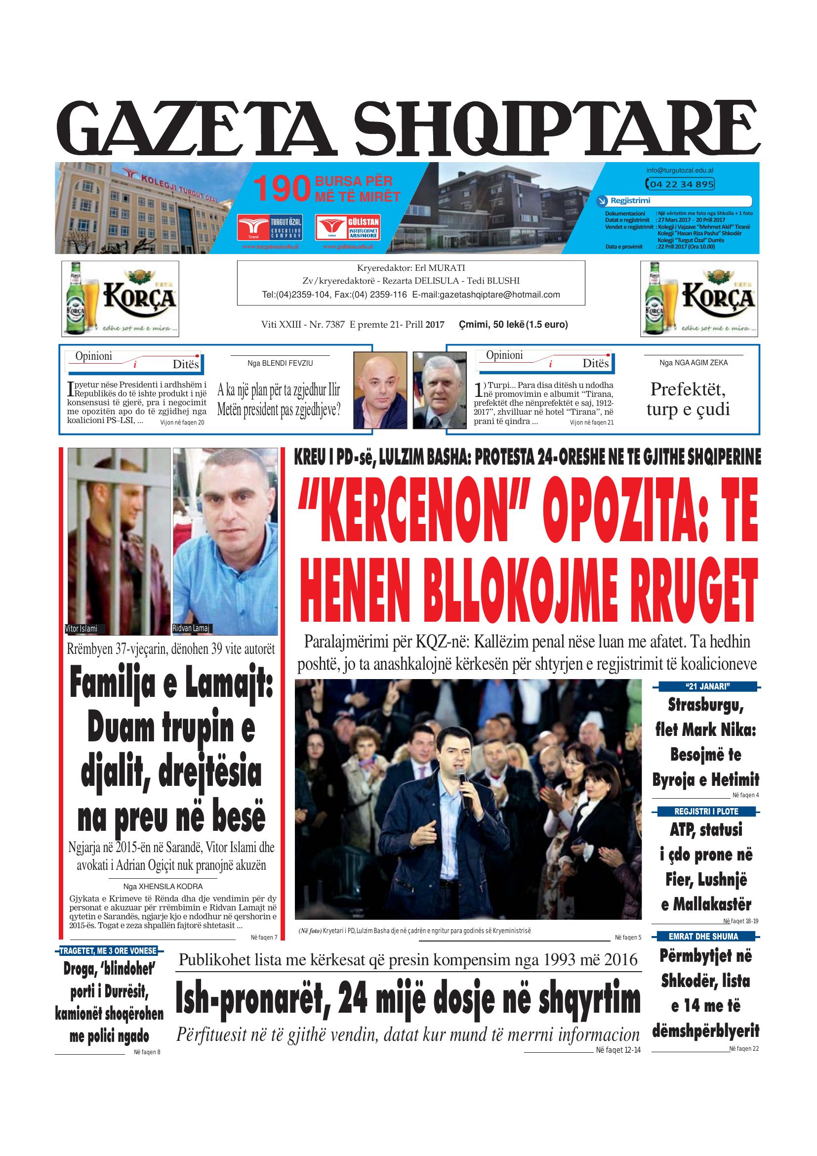 Gazeta Shqiptare 2017-04-21