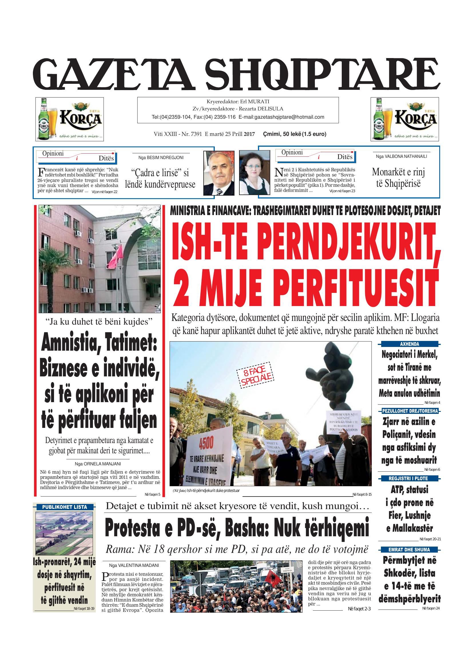 Gazeta Shqiptare 2017-04-25