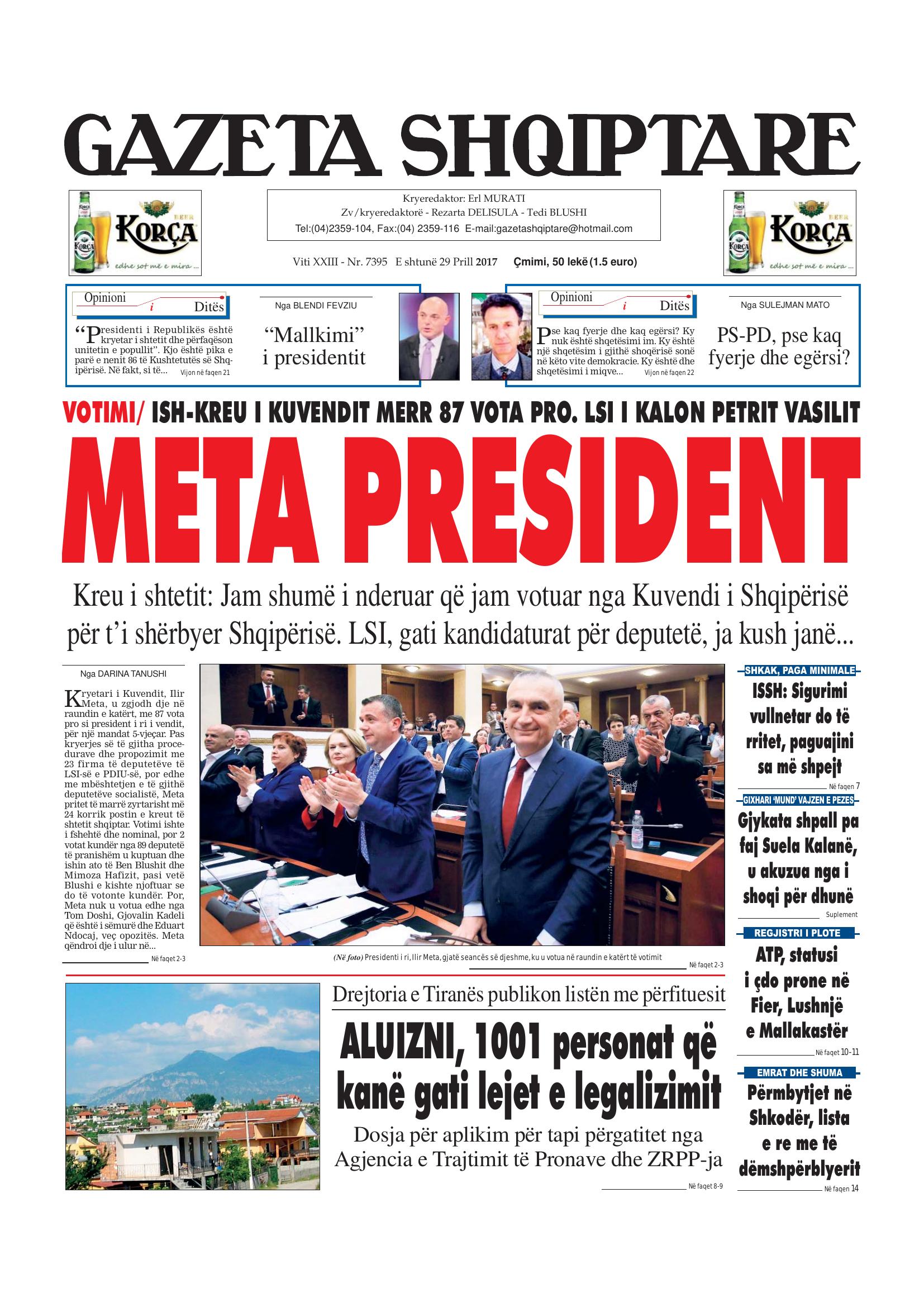 Gazeta Shqiptare 2017-04-29