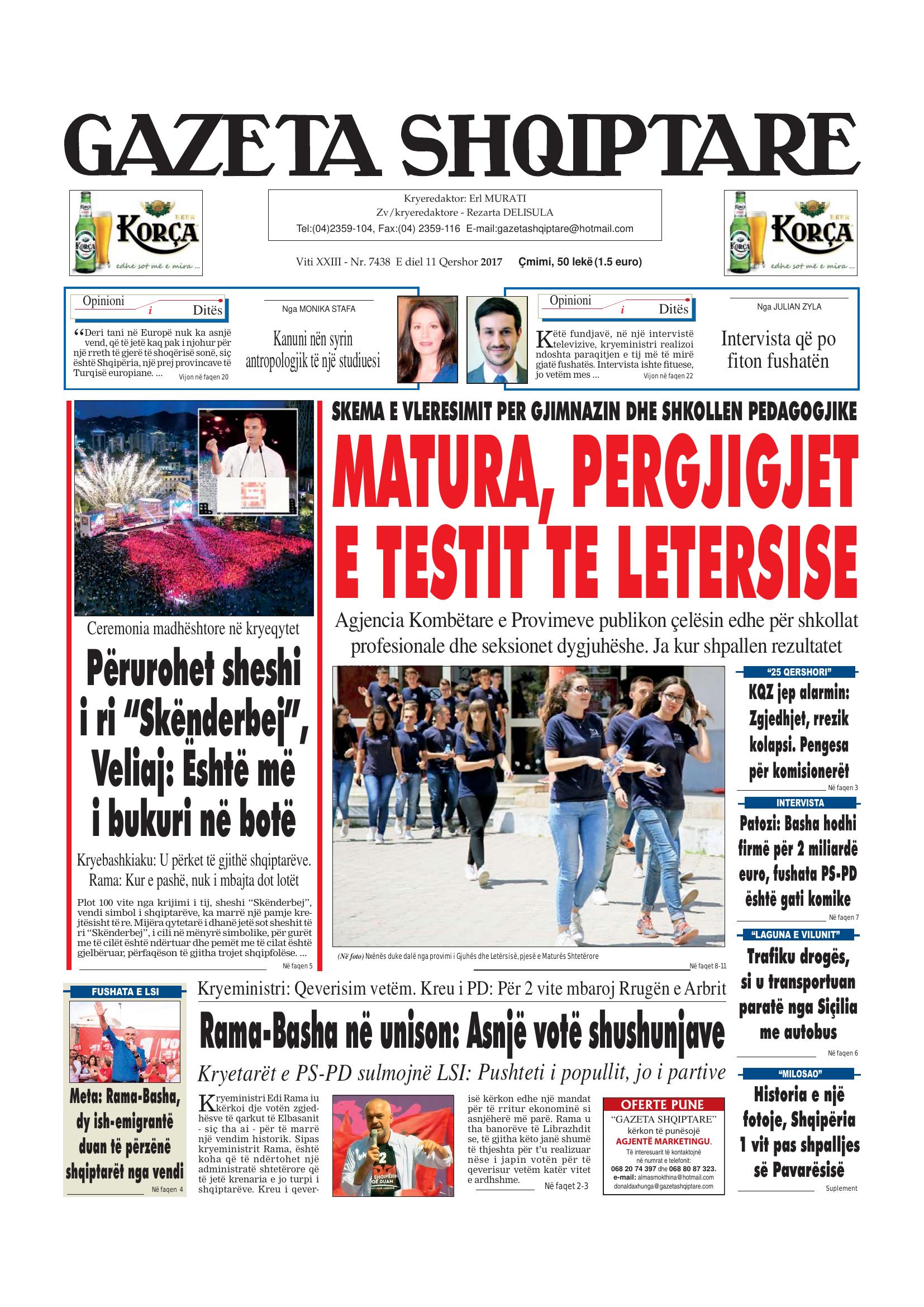 Gazeta Shqiptare 2017-06-11