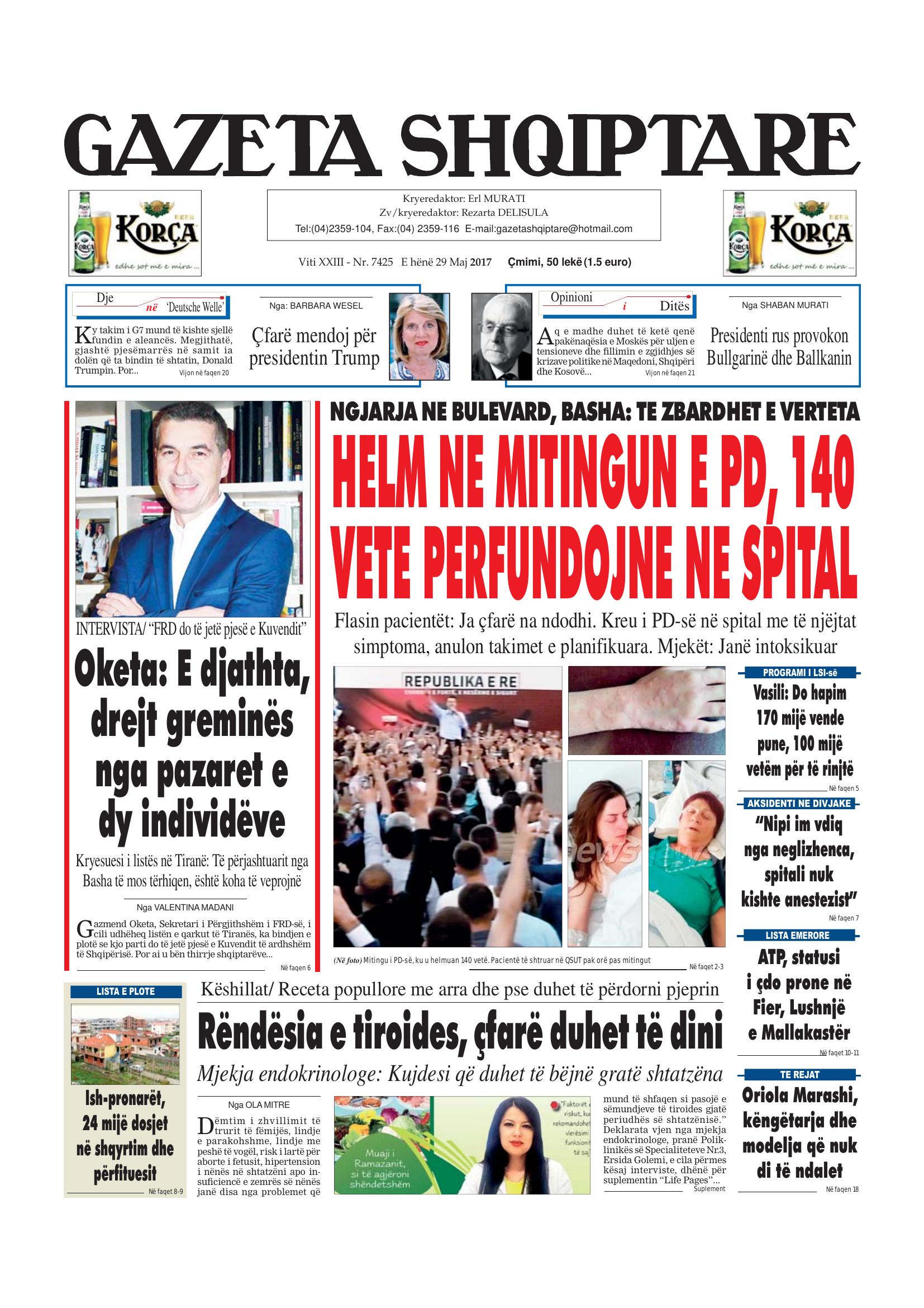 Gazeta Shqiptare 2017-05-29