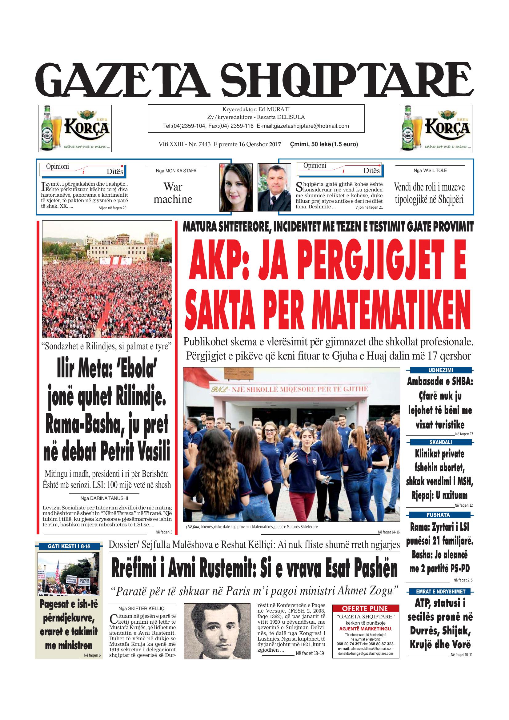 Gazeta Shqiptare 2017-06-16