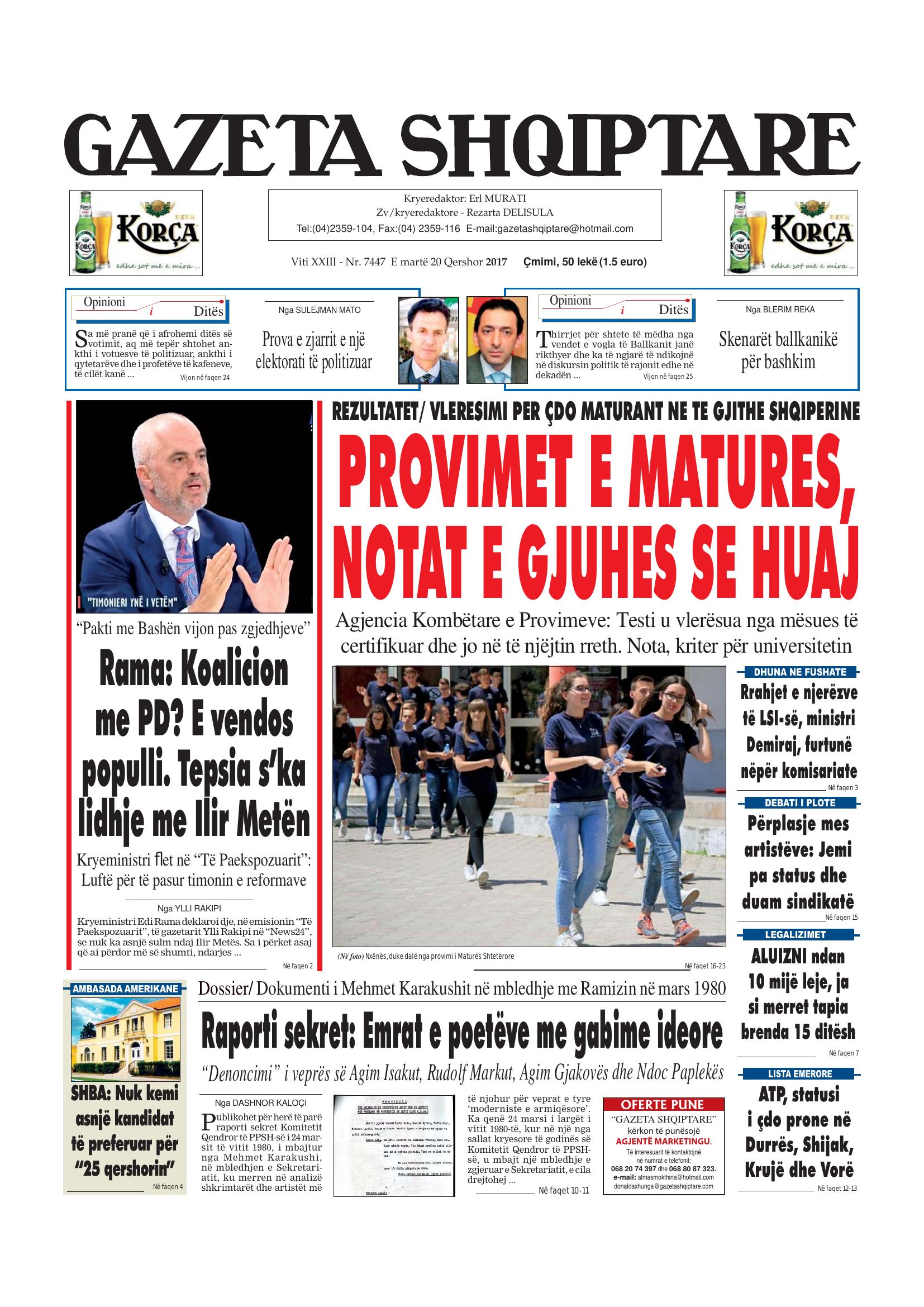 Gazeta Shqiptare 2017-06-20