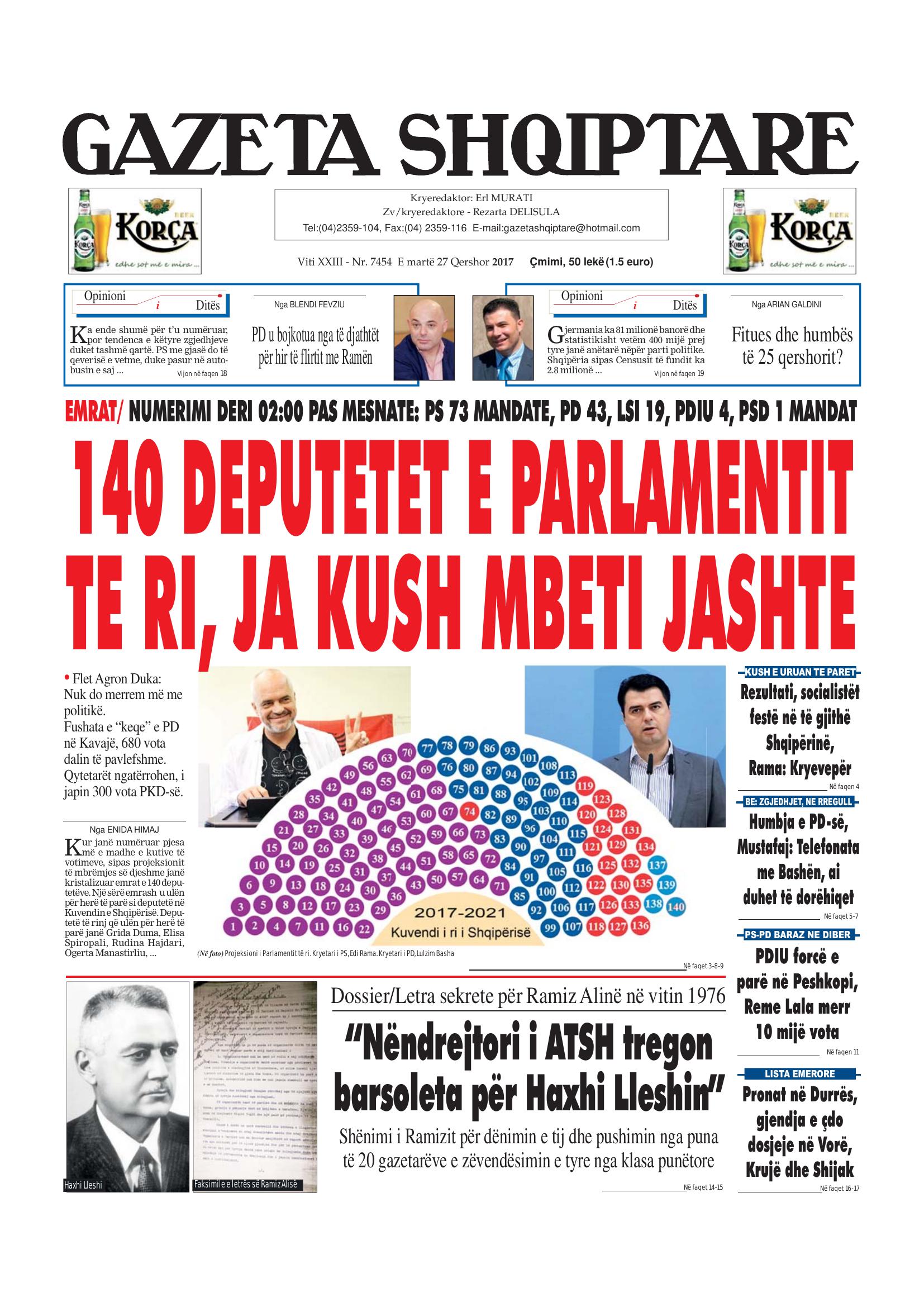 Gazeta Shqiptare 2017-06-27