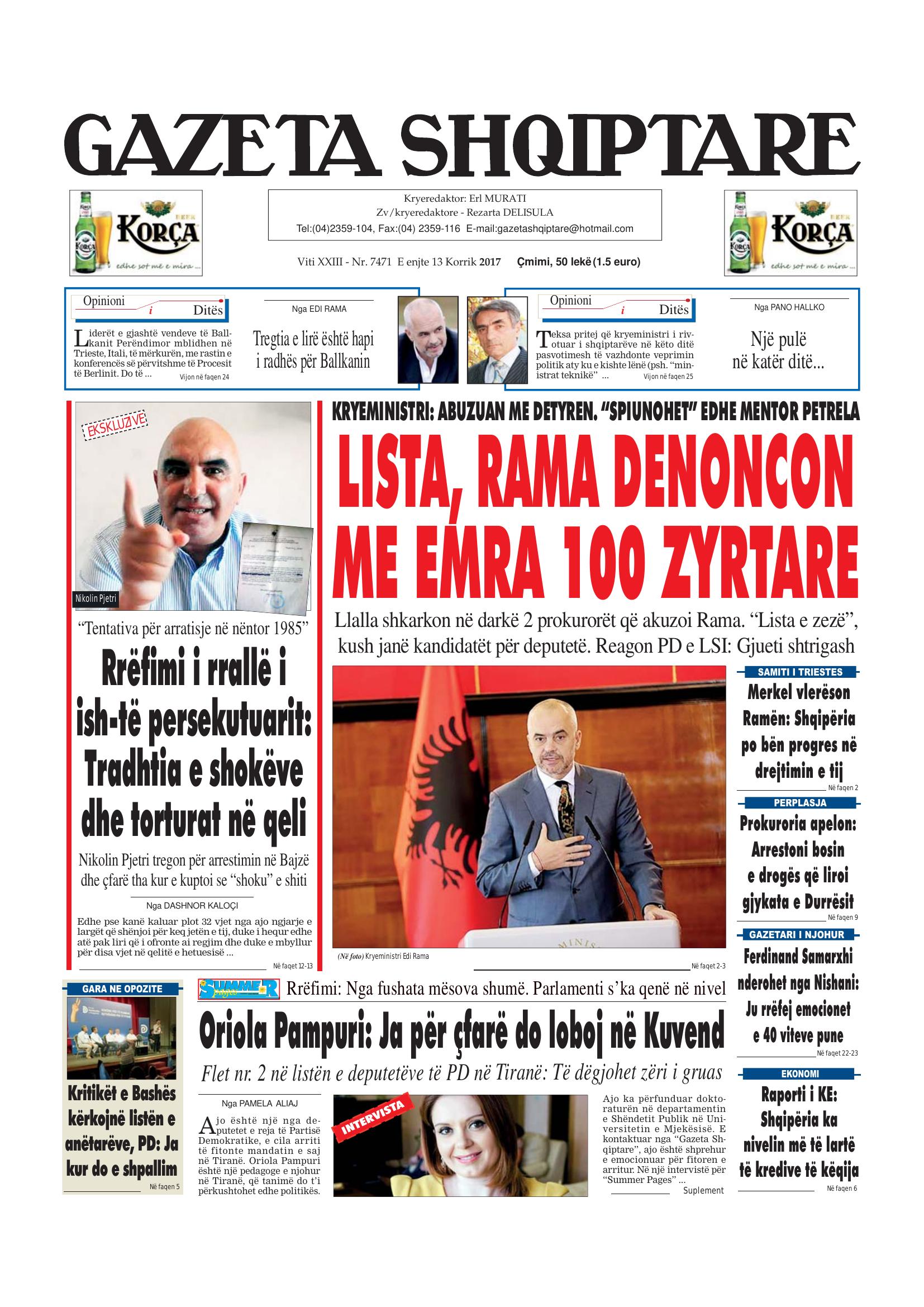 Gazeta Shqiptare 2017-07-13