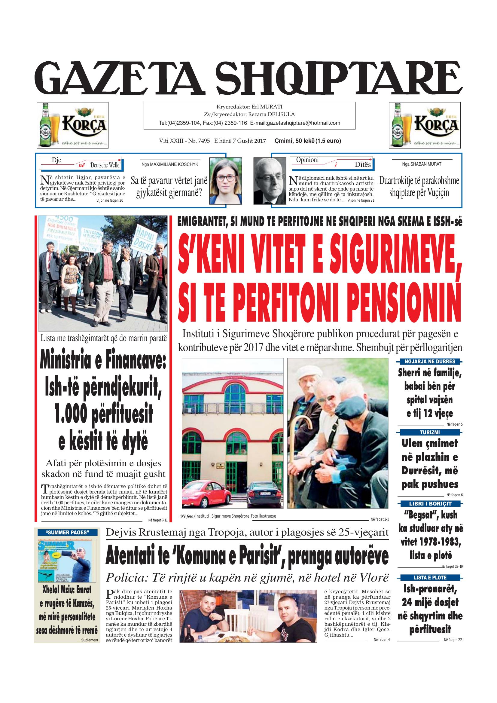 Gazeta Shqiptare 2017-08-07