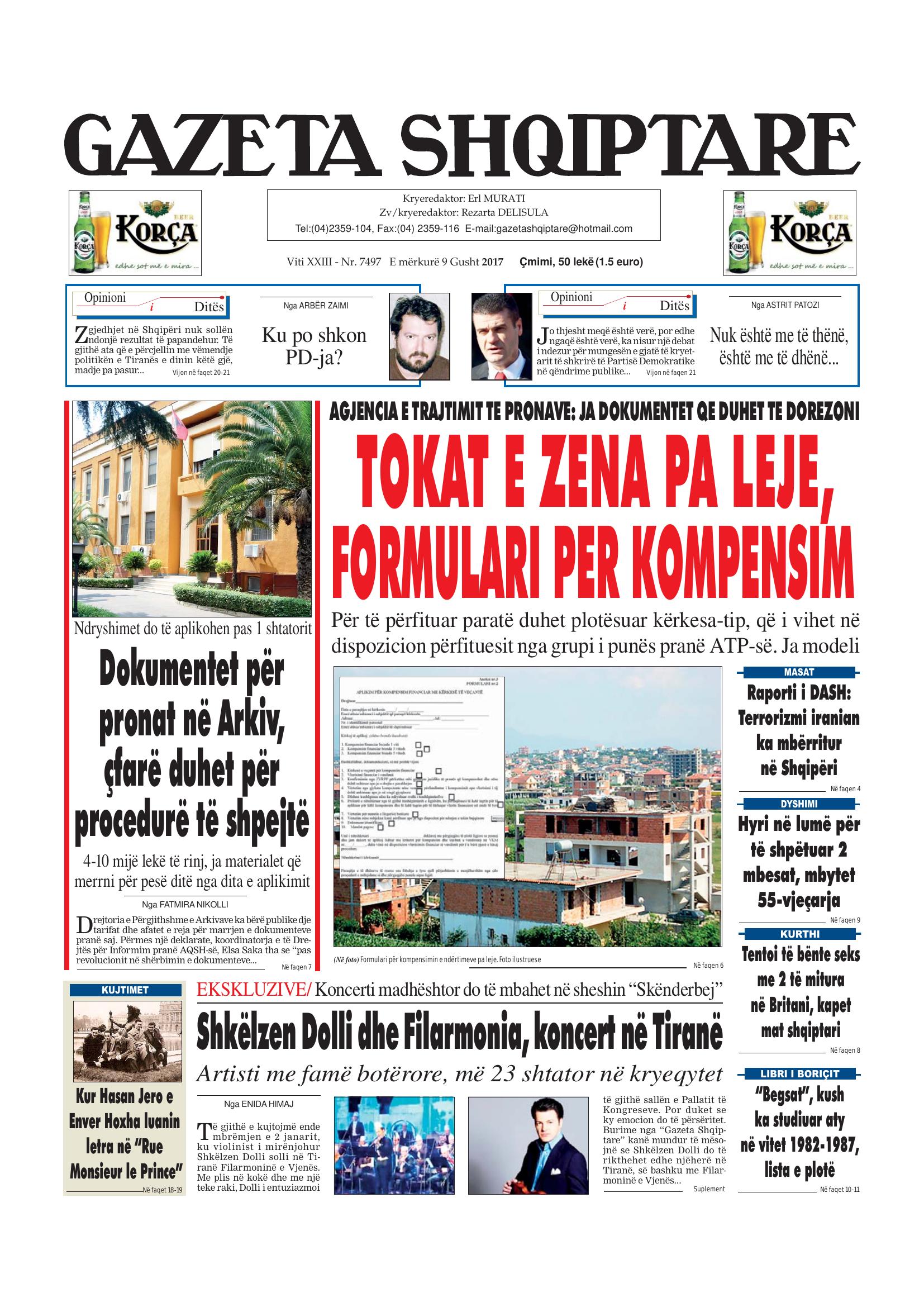 Gazeta Shqiptare 2017-08-09