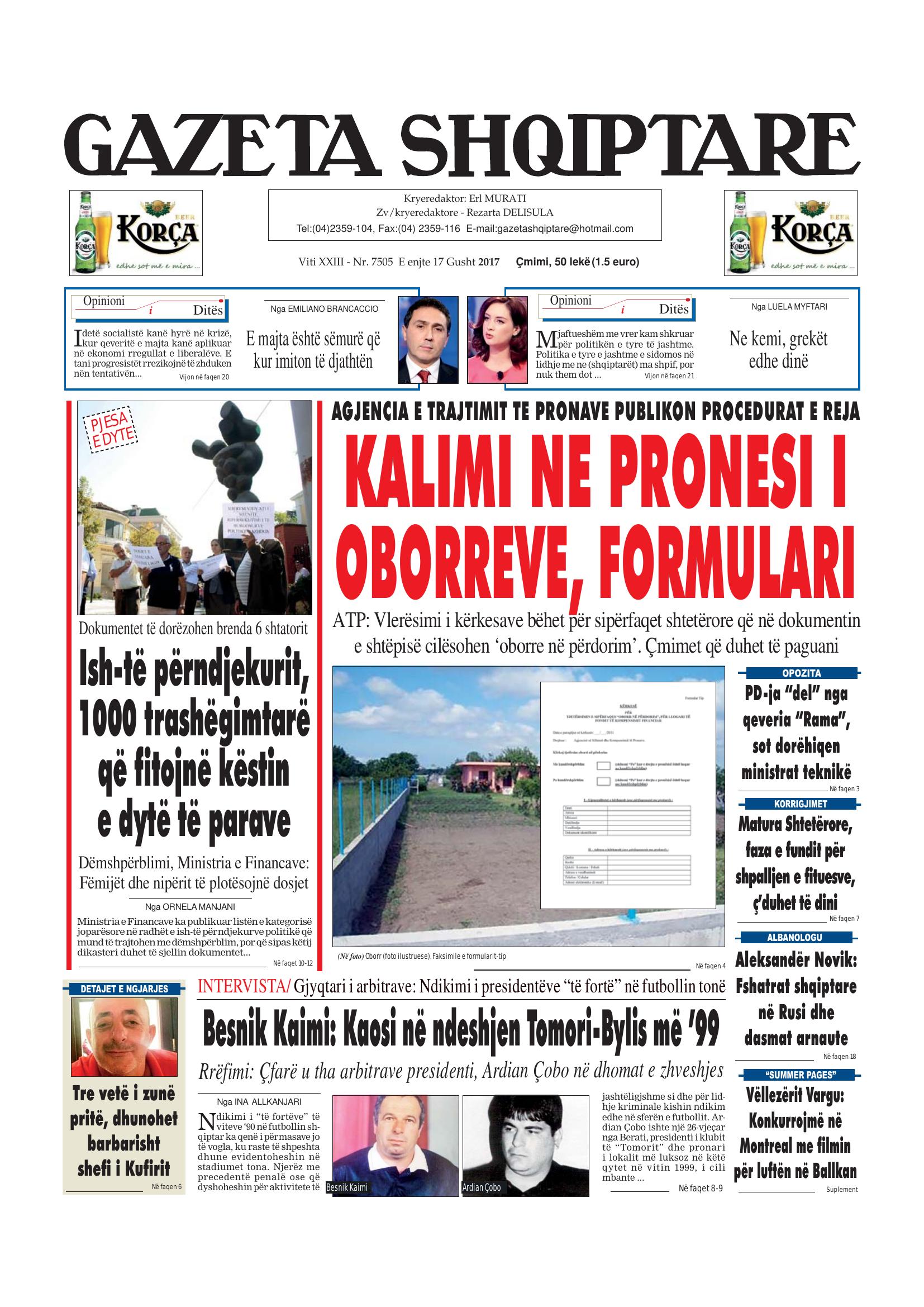 Gazeta Shqiptare 2017-08-17