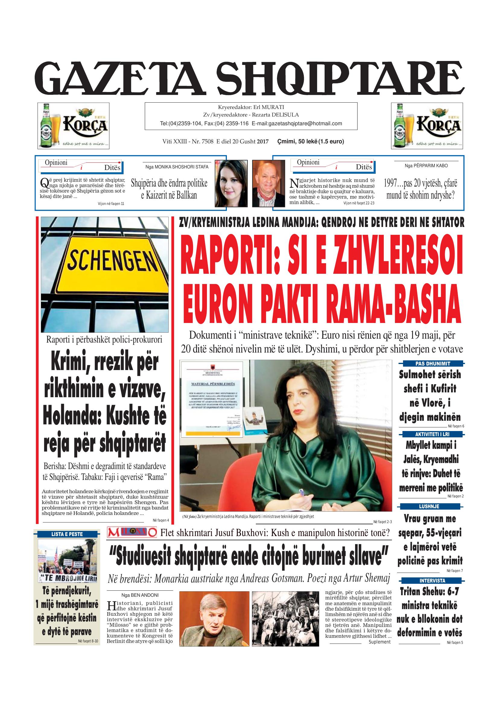 Gazeta Shqiptare 2017-08-20