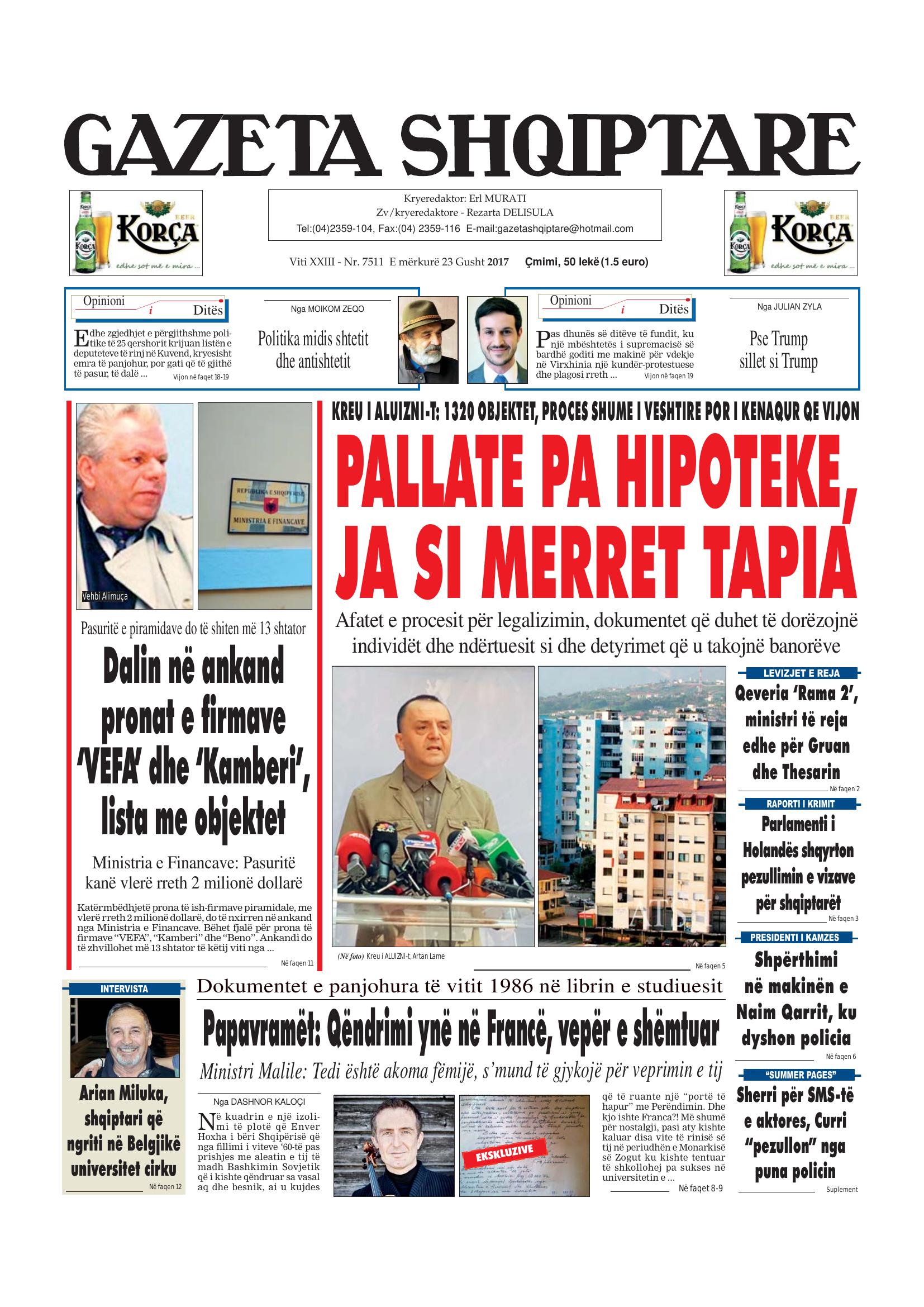 Gazeta Shqiptare 2017-08-23