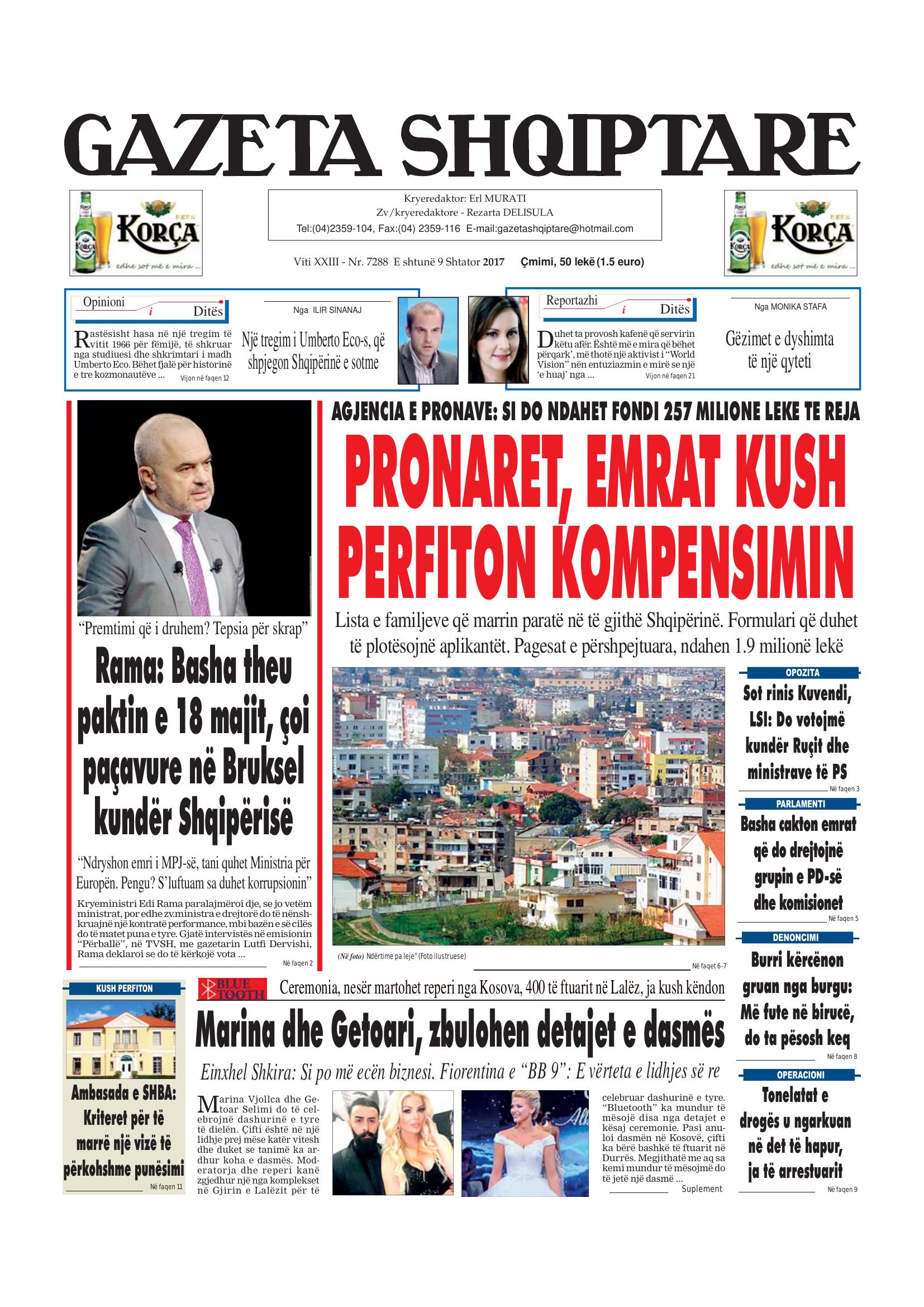 Gazeta Shqiptare 2017-09-09