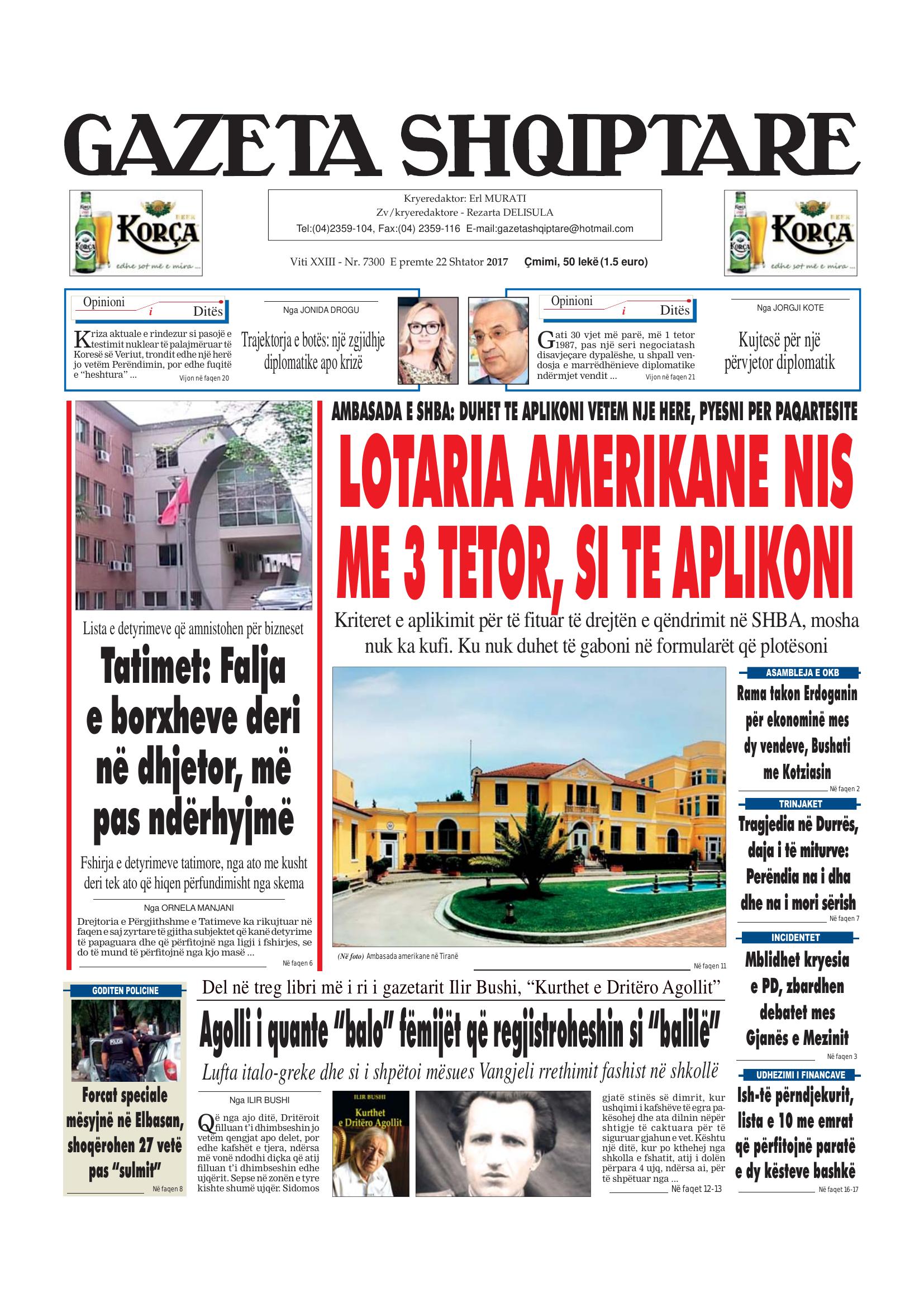 Gazeta Shqiptare 2017-09-22