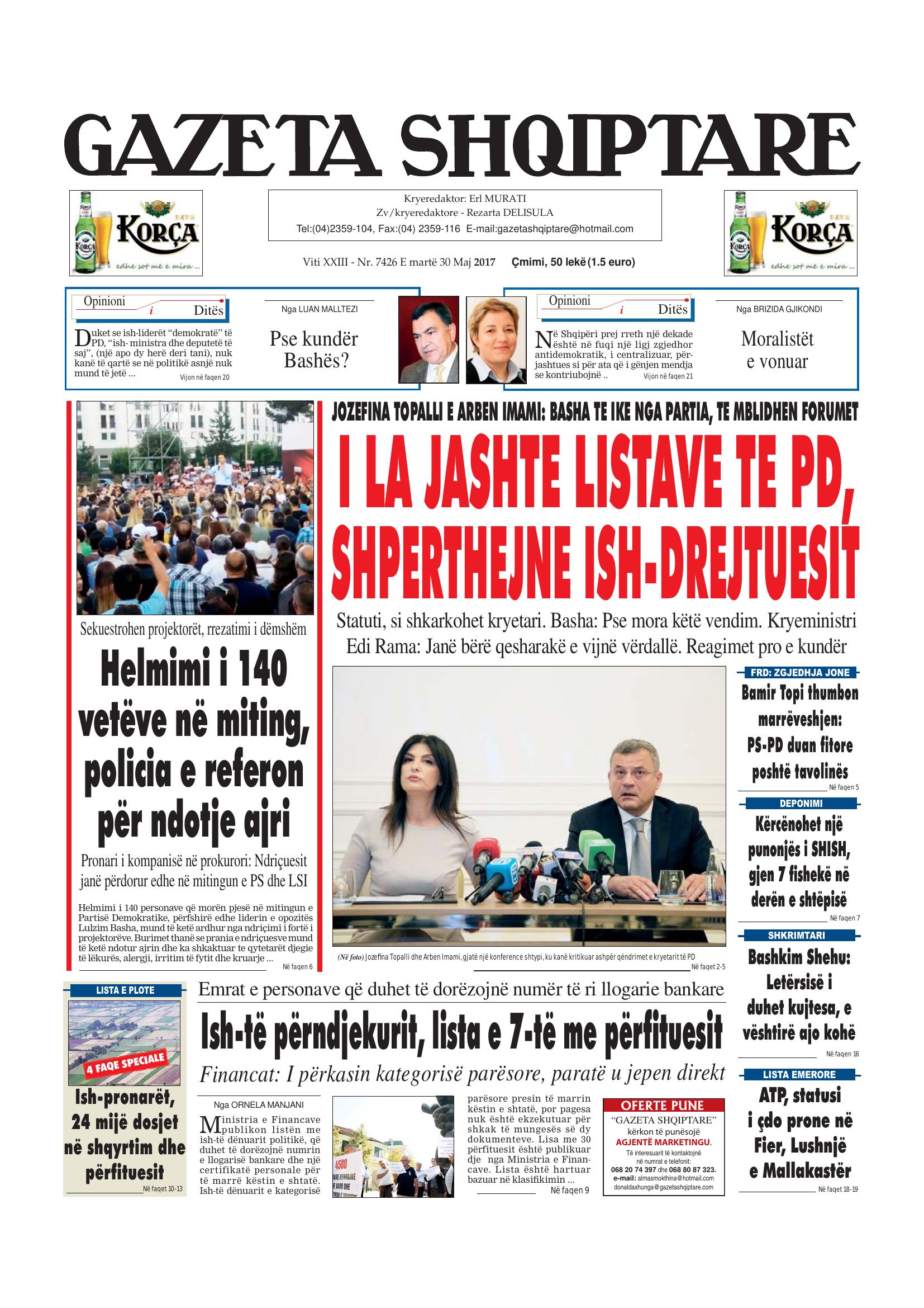 Gazeta Shqiptare 2017-05-30