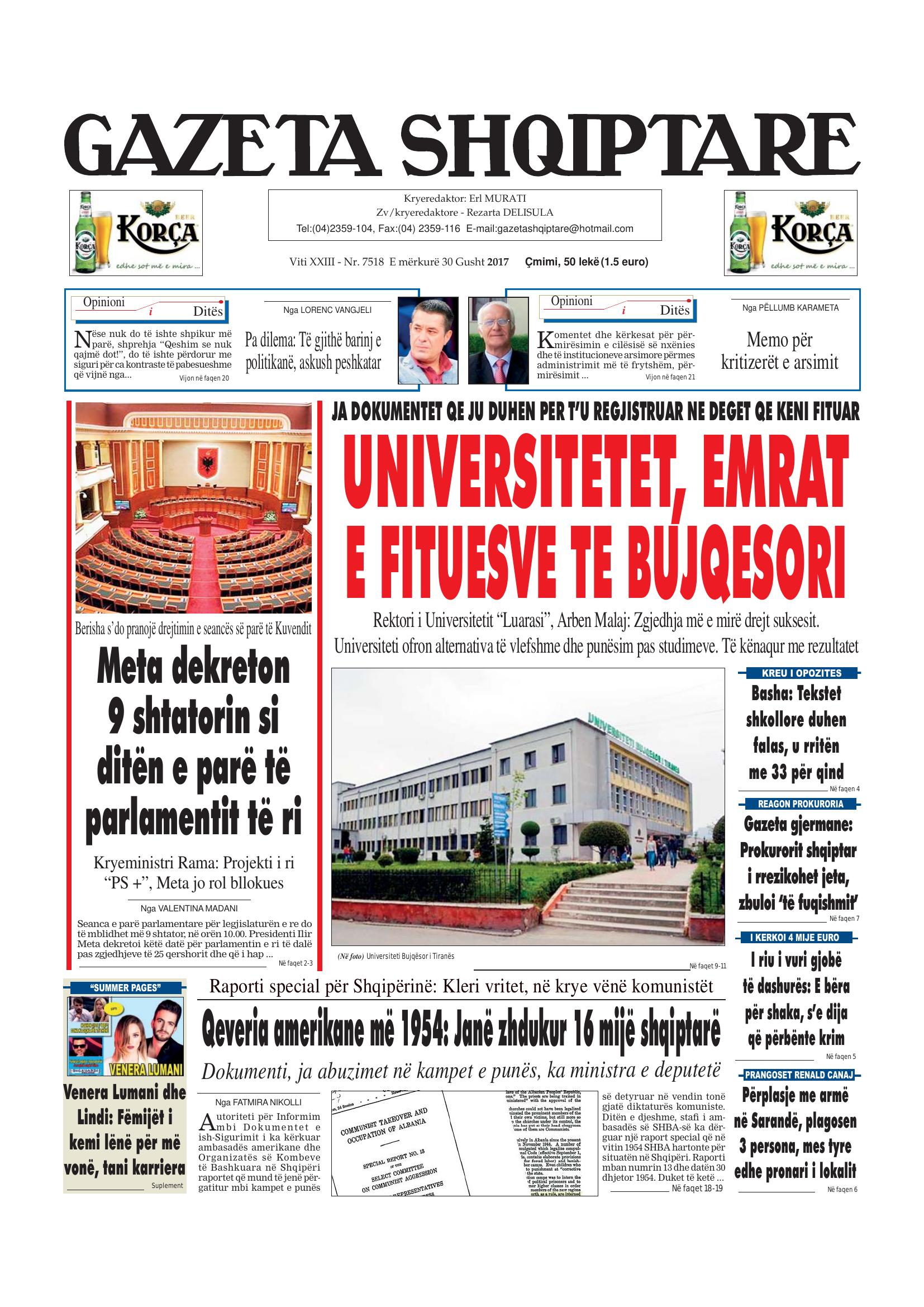 Gazeta Shqiptare 2017-08-30