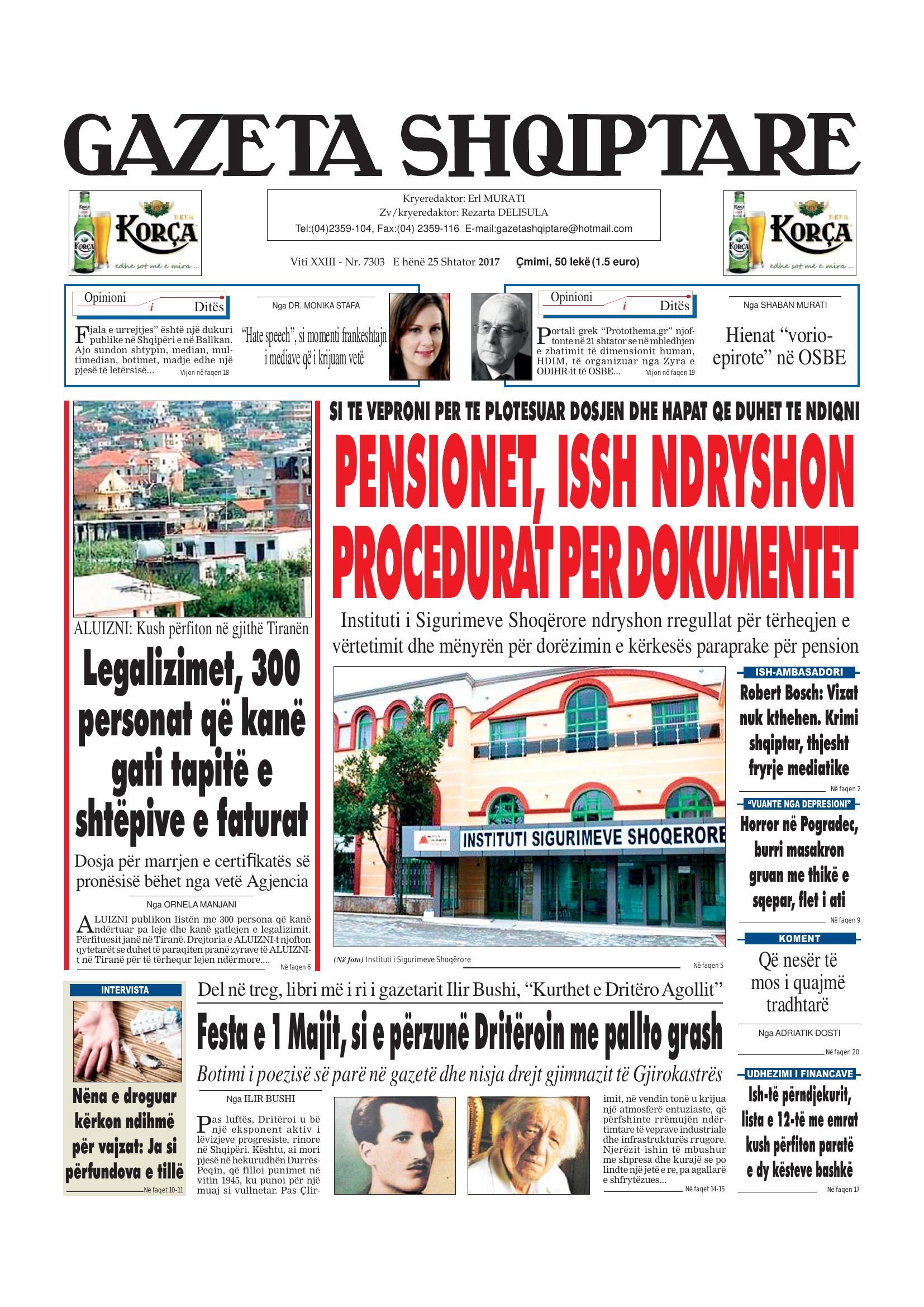 Gazeta Shqiptare 2017-09-25