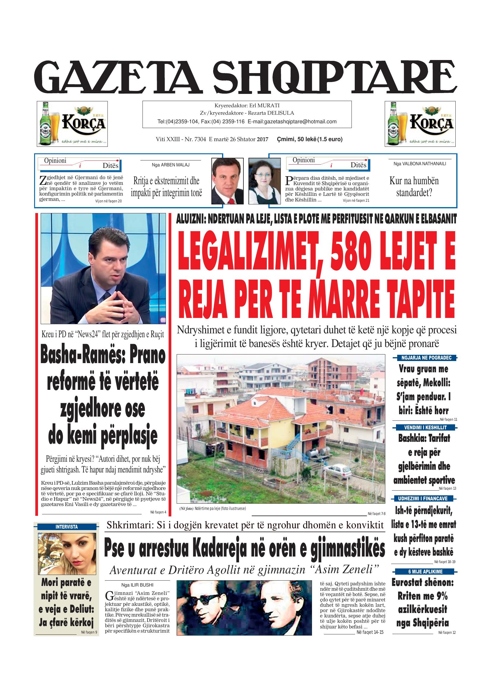 Gazeta Shqiptare 2017-09-26