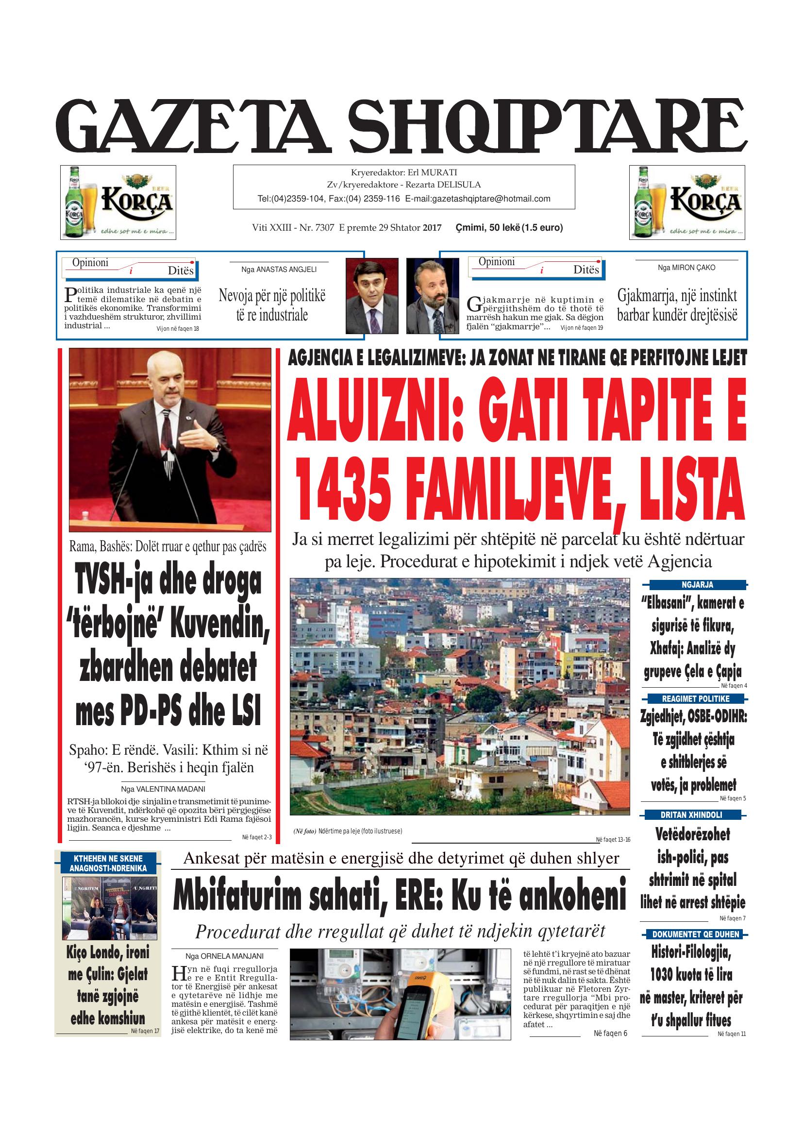 Gazeta Shqiptare 2017-09-29