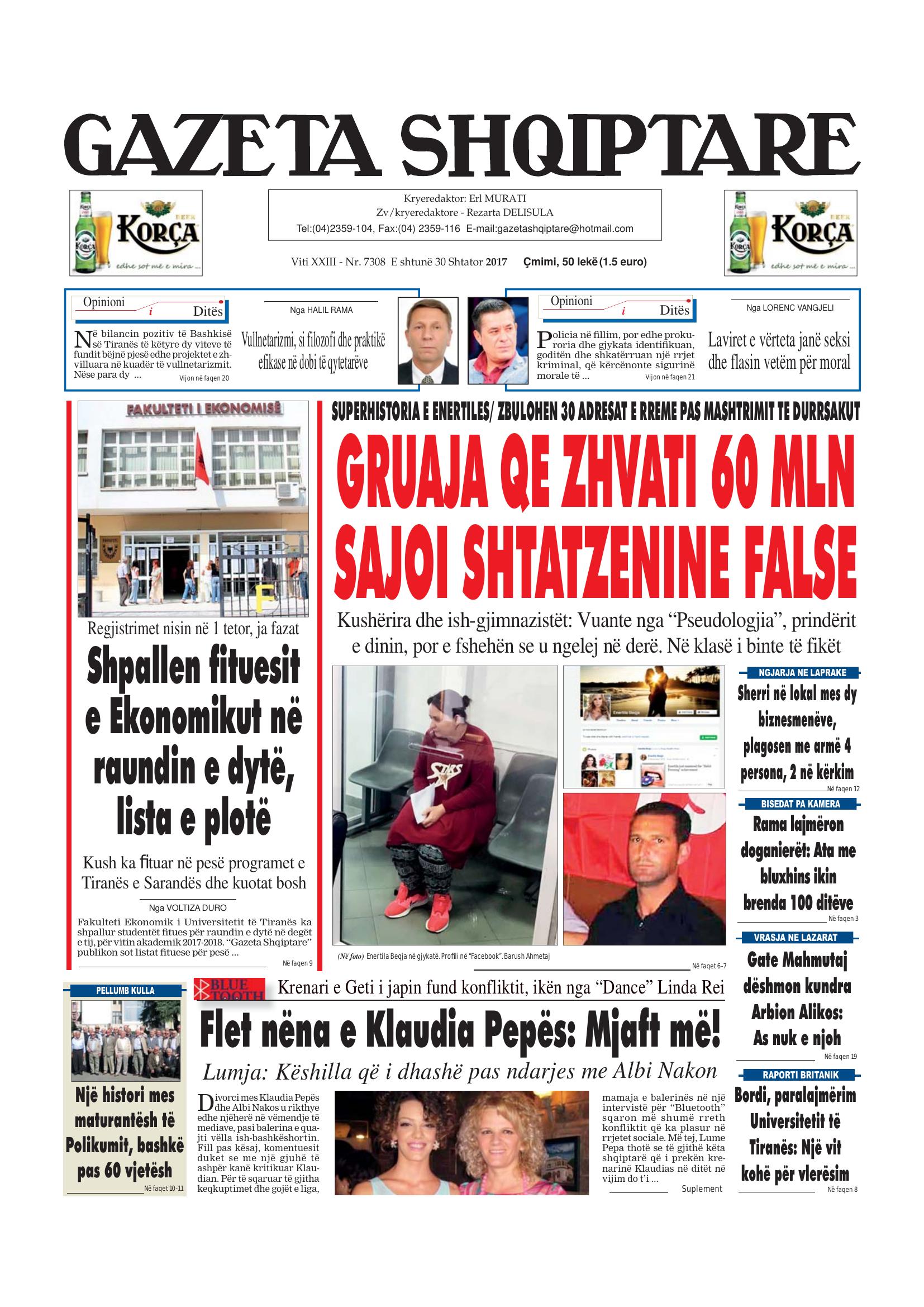 Gazeta Shqiptare 2017-09-30