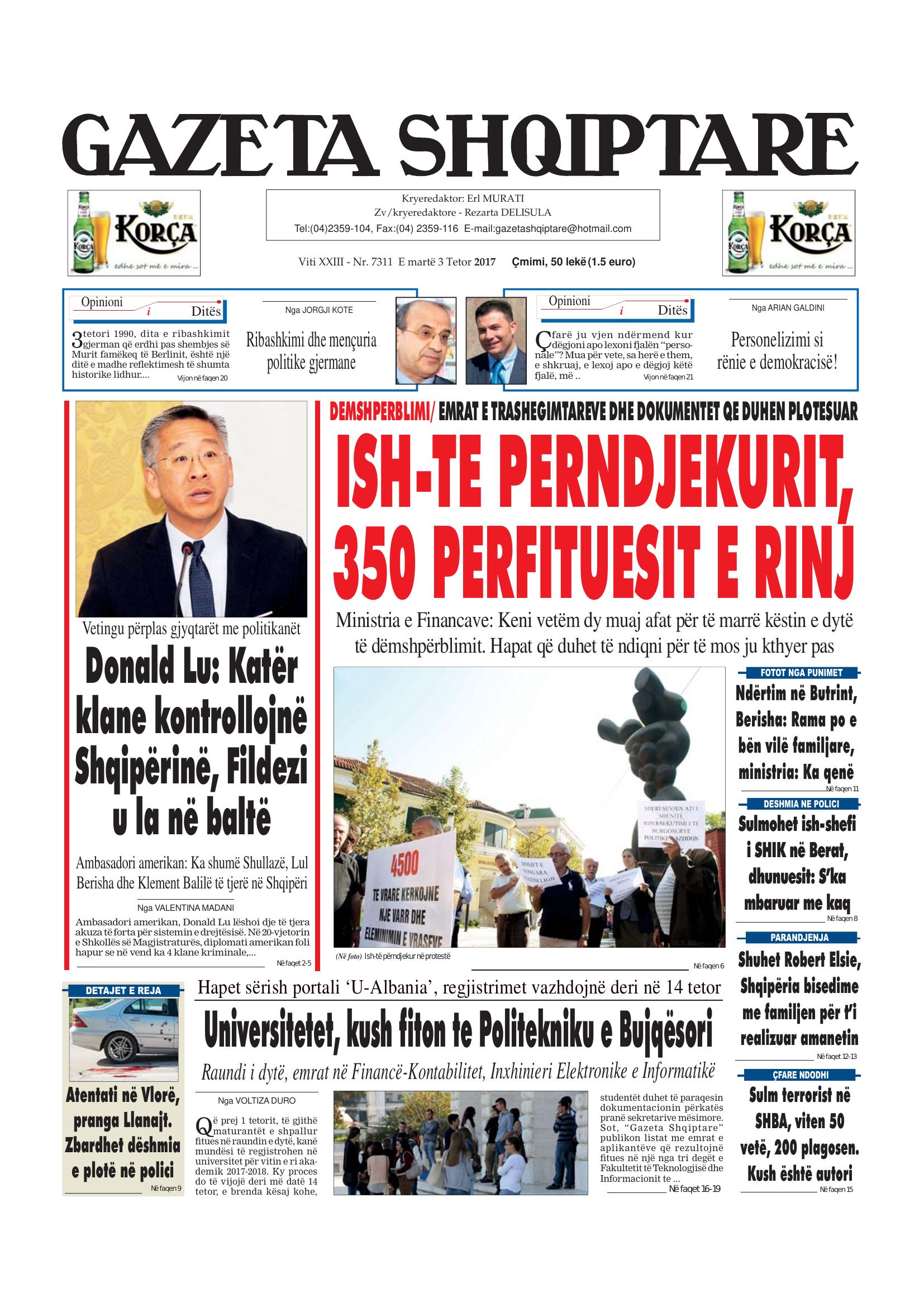 Gazeta Shqiptare 2017-10-03