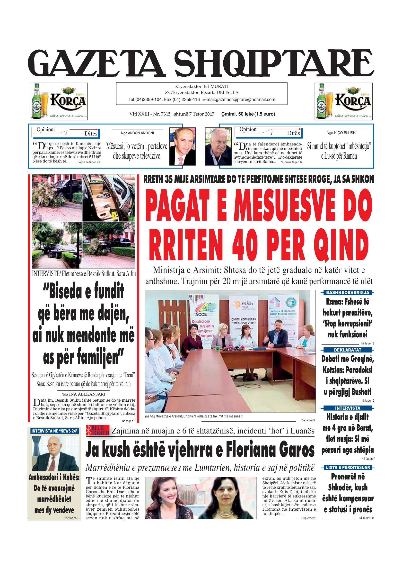 Gazeta Shqiptare 2017-10-07