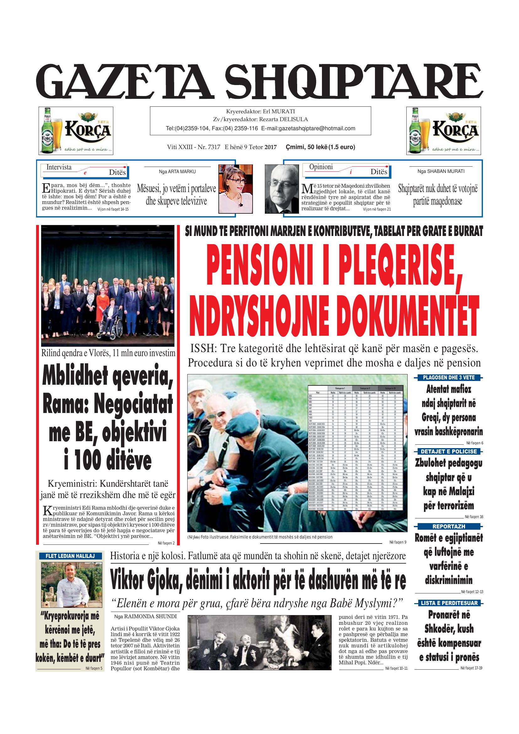 Gazeta Shqiptare 2017-10-09